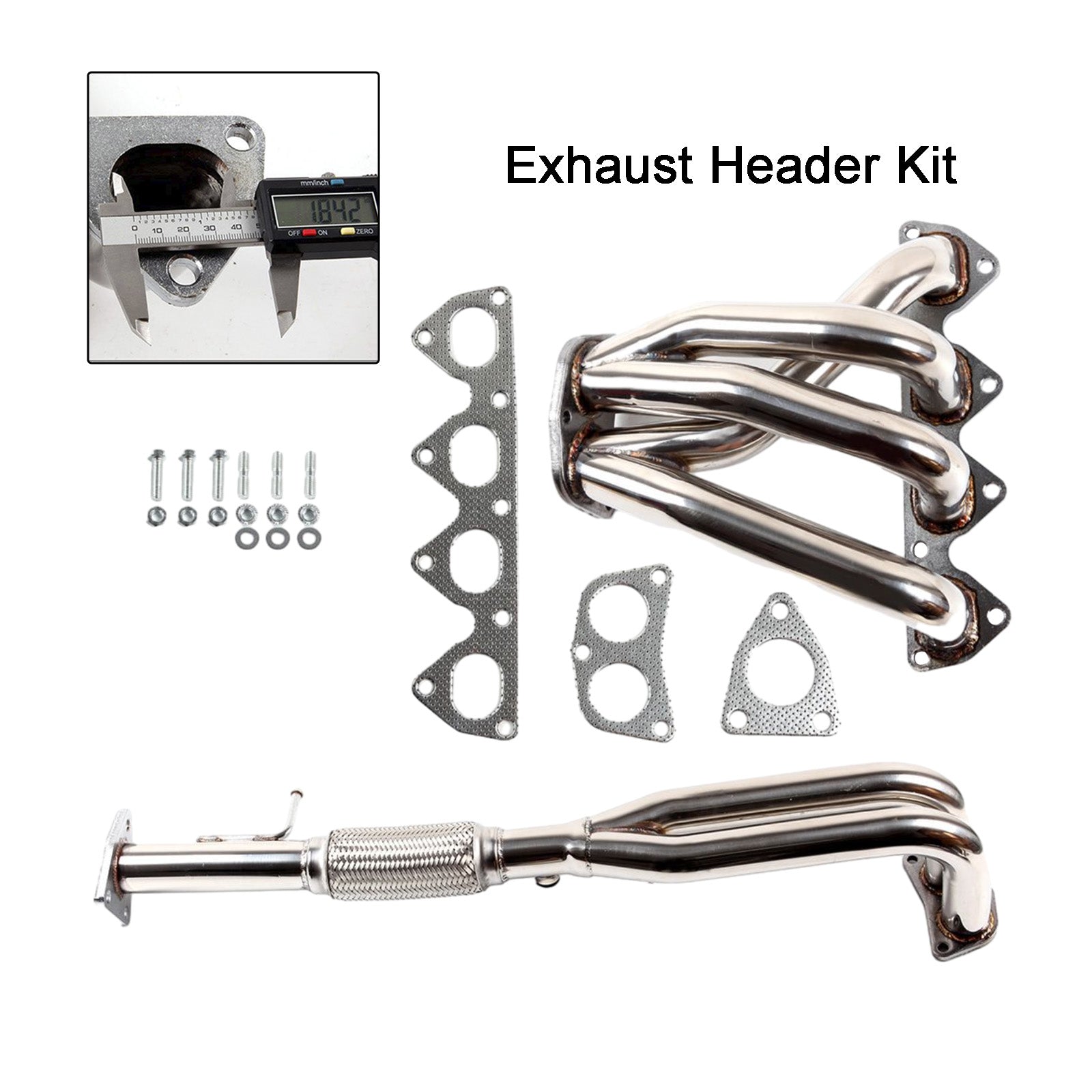 Steel Manifold Exhaust Racing Header Stainless Fit Honda Prelude 2.2L 1993-1996
