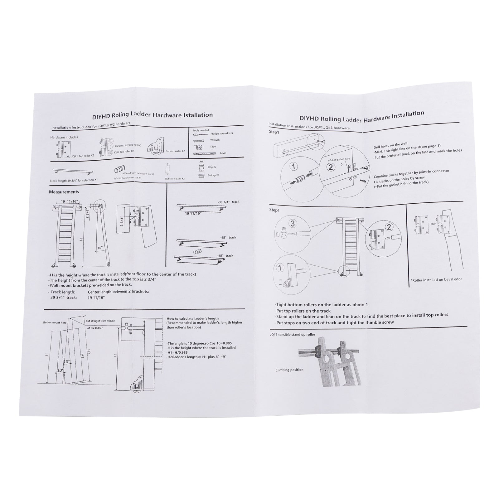 6.6FT ronde buis rollende bibliotheek schuifladder hardwareset met rem