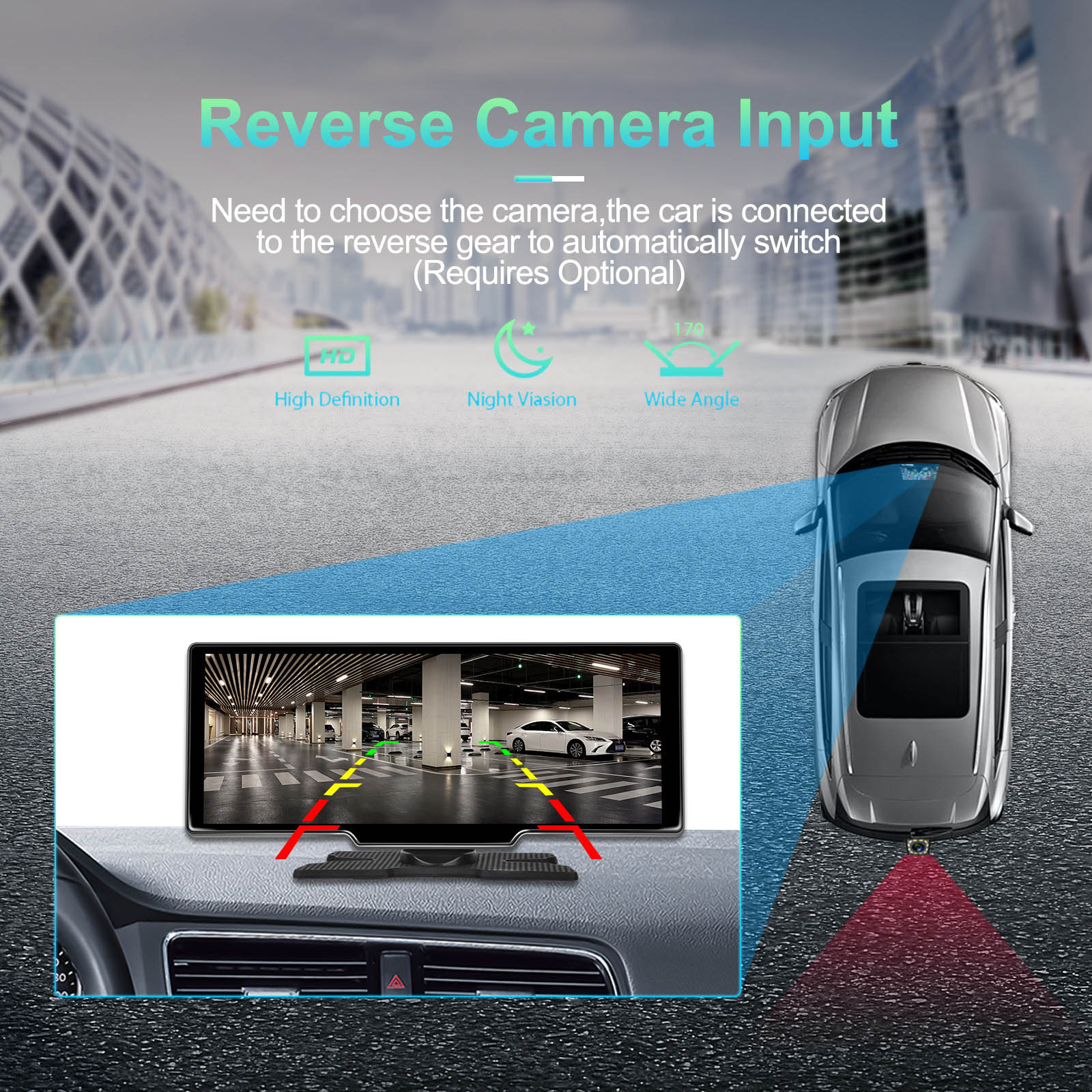 10.26" Draagbare Bluetooth-autonavigatie Draadloze CarPlay HD Groot touchscreen