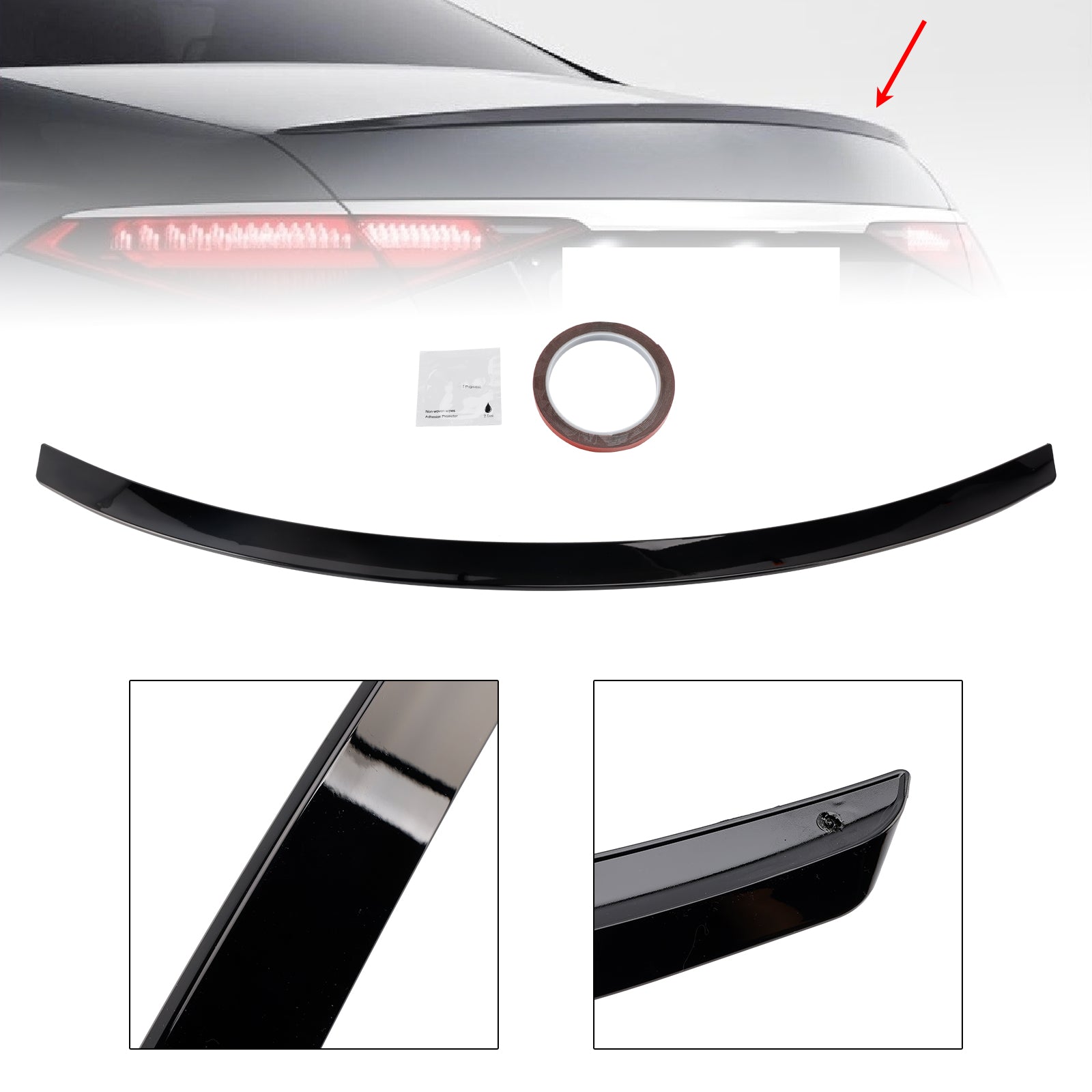 2021-2025 Mercedes-Benz S-Class W223 Gloss Black Rear Boot Spoiler