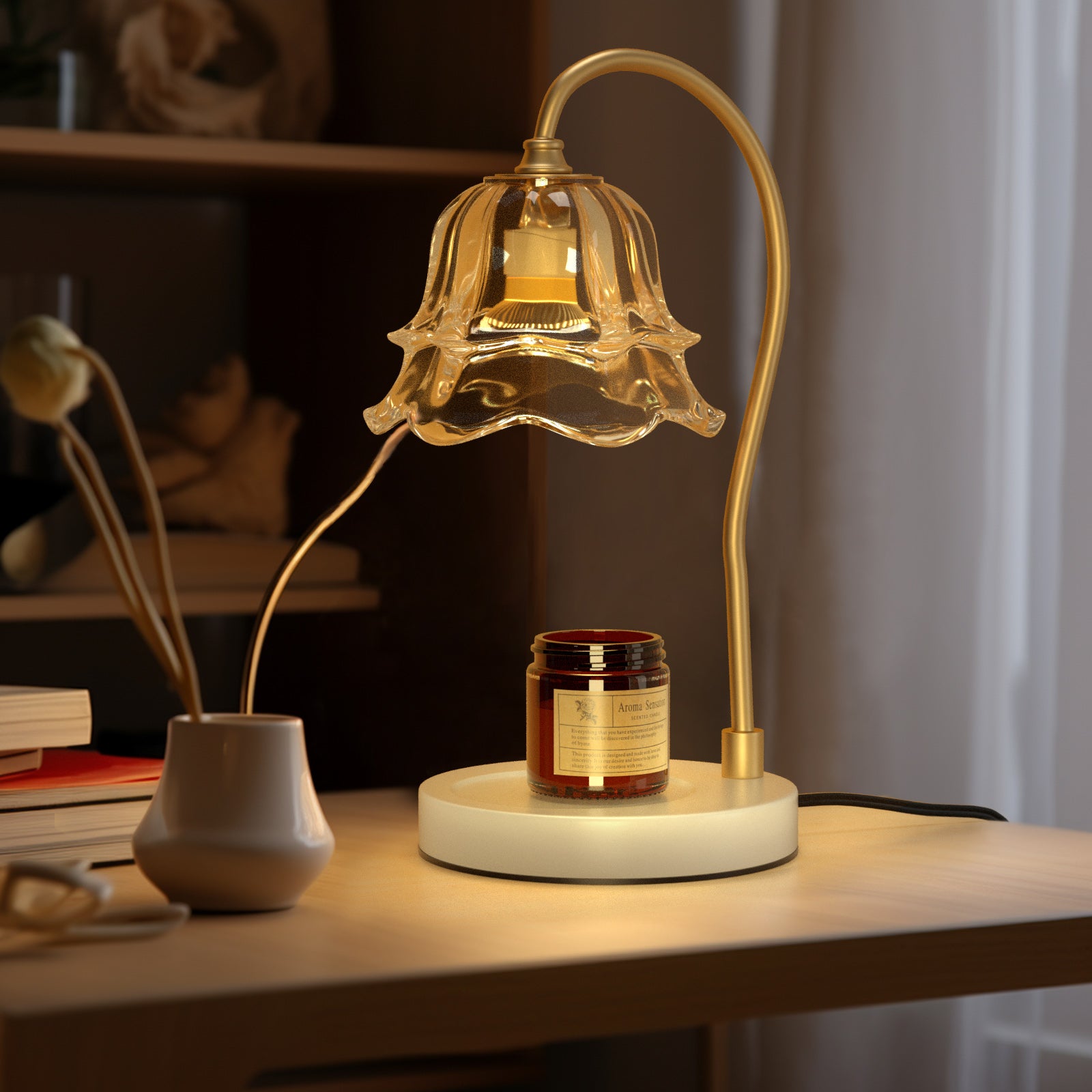 2 Bulbs Candle Warmer Lamp with Timer Compatible with Large & Small Candle Jars