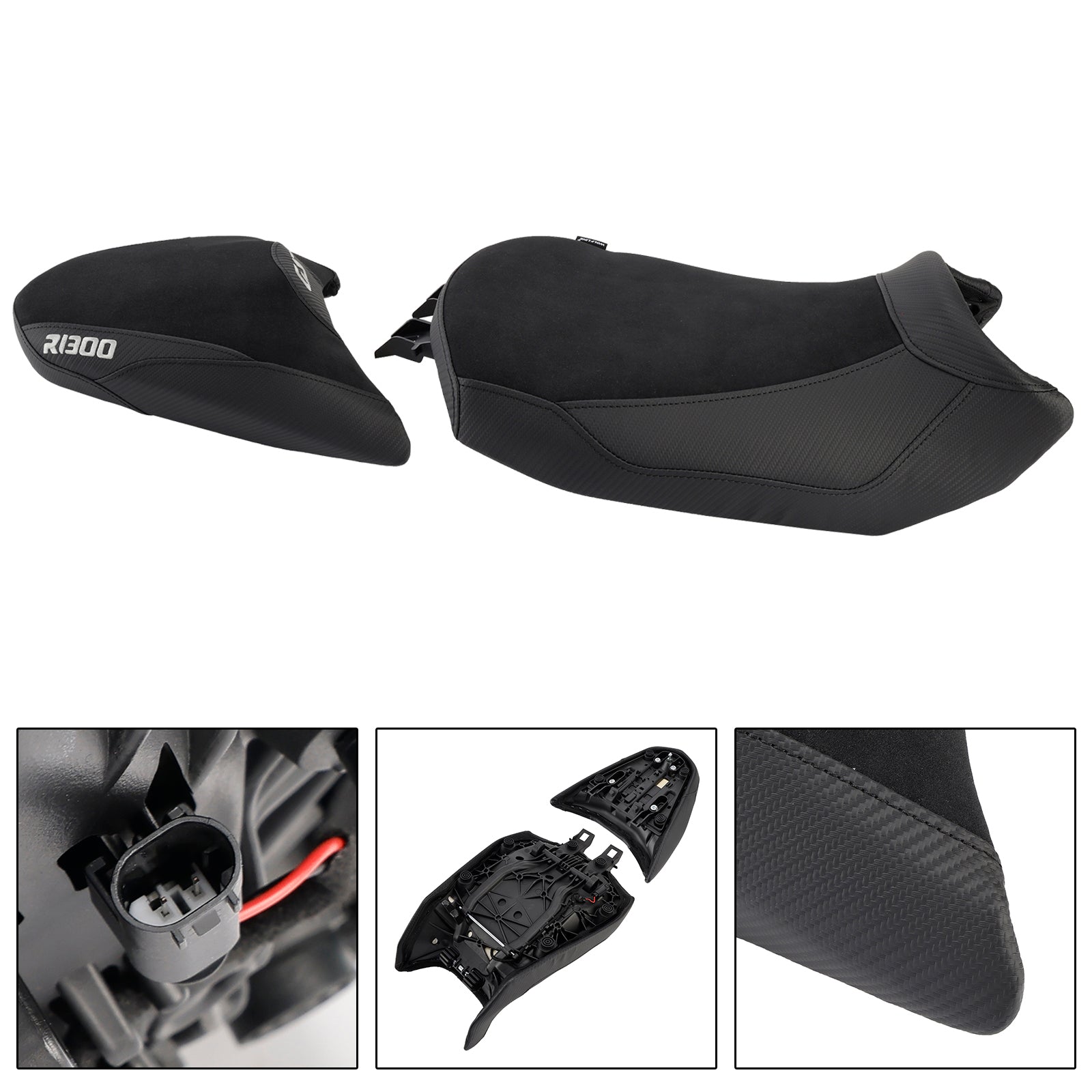 Lower Front W/ Rear Seat Driver Pillion Black For Bmw R1300Gs R 1300 Gs 24-25