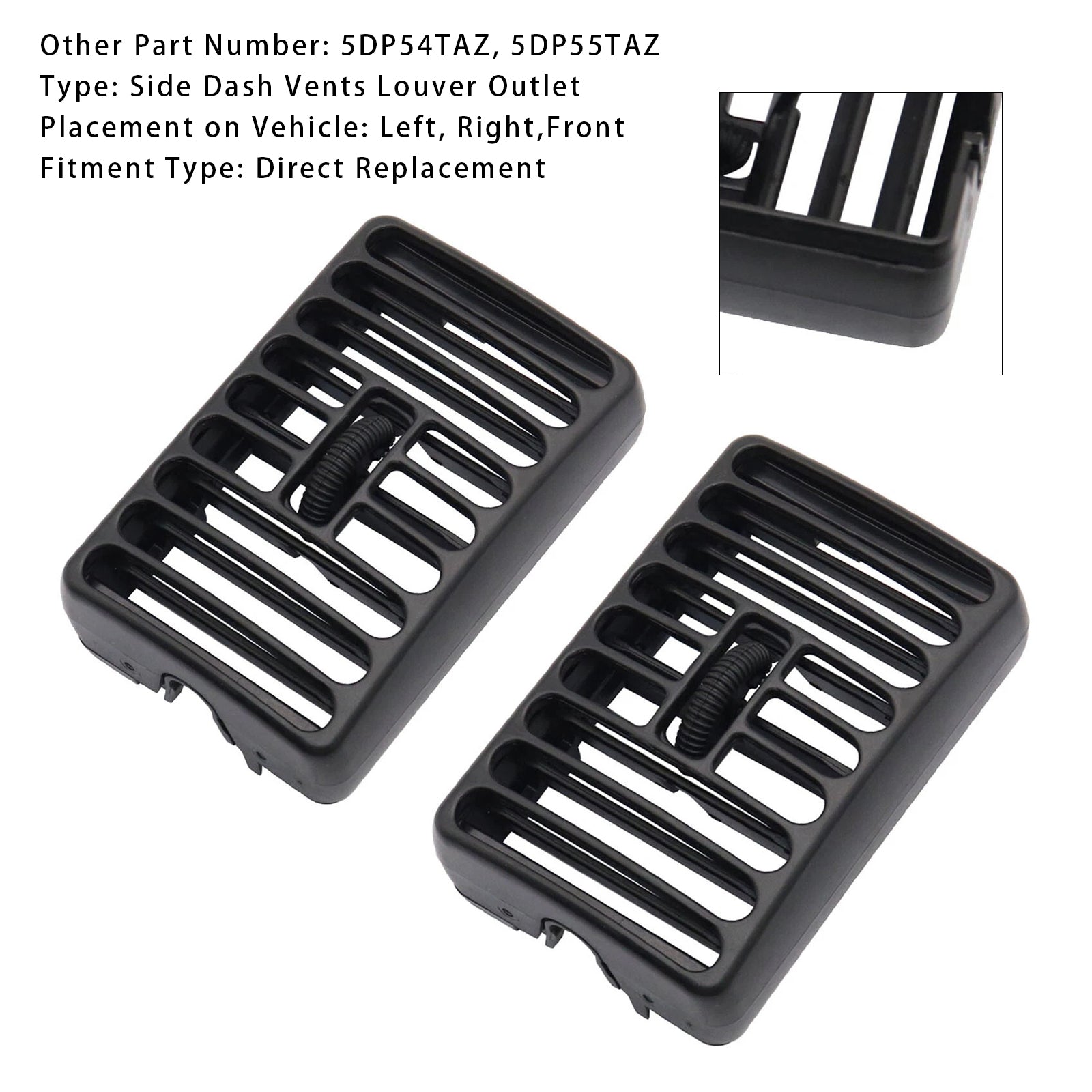 1997-2006 Jeep Wrangler TJ 2PCS Side Dash ventiler Louver Outlet Förarpassagerare