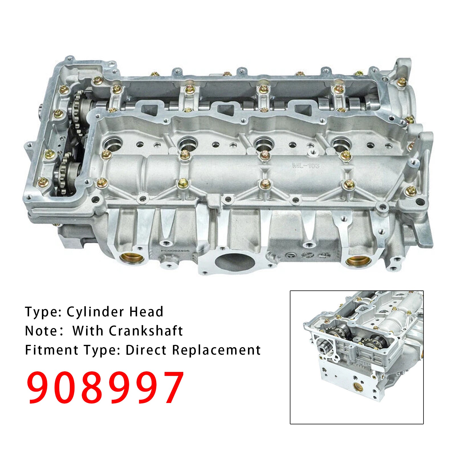 Peugeot Opel 2.0 TDCI AHH hitch EHZ DW10F 4WZ Cylinder Head 908997 18643