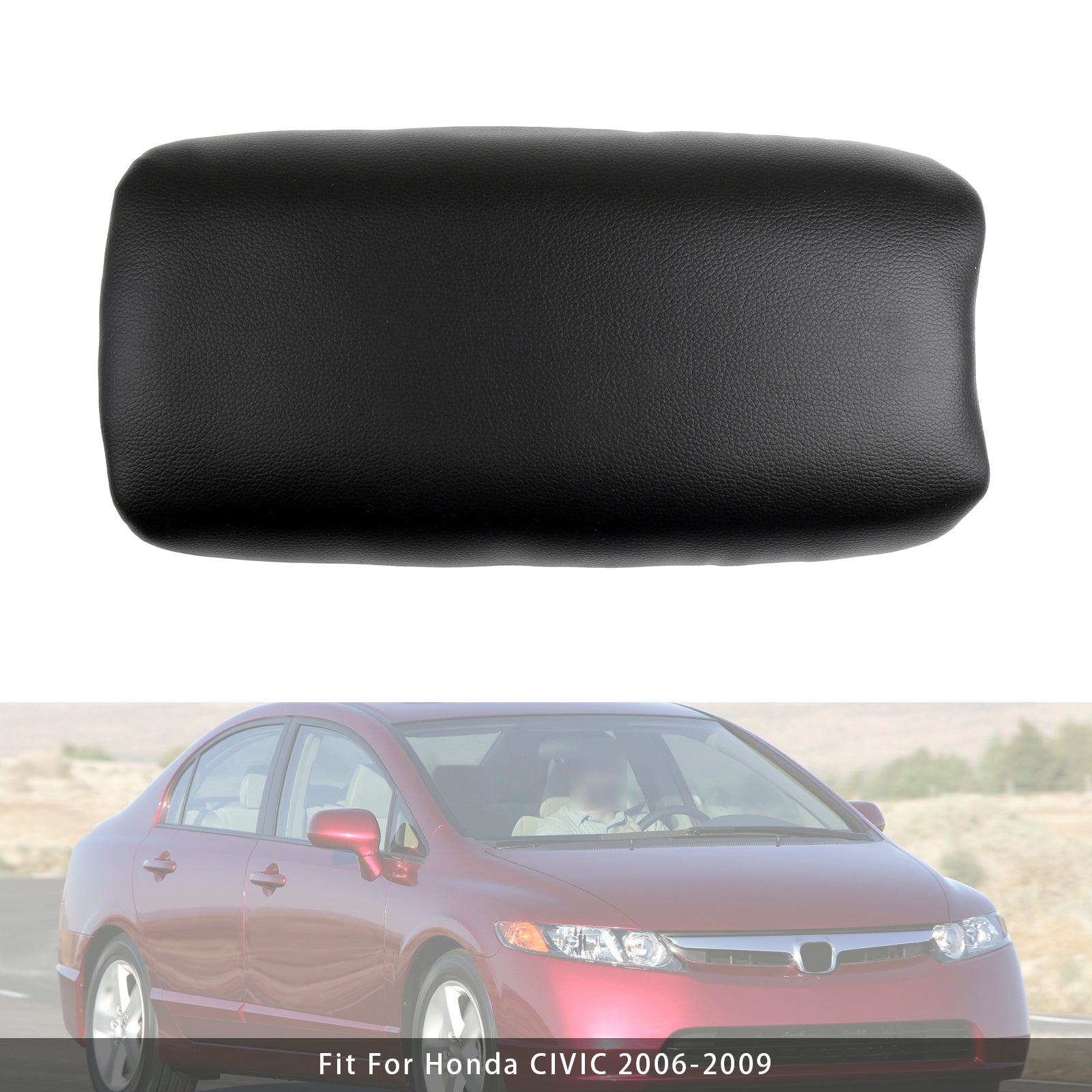 2006-2009 Honda CIVIC zwart lederen armsteun middenconsoledeksel