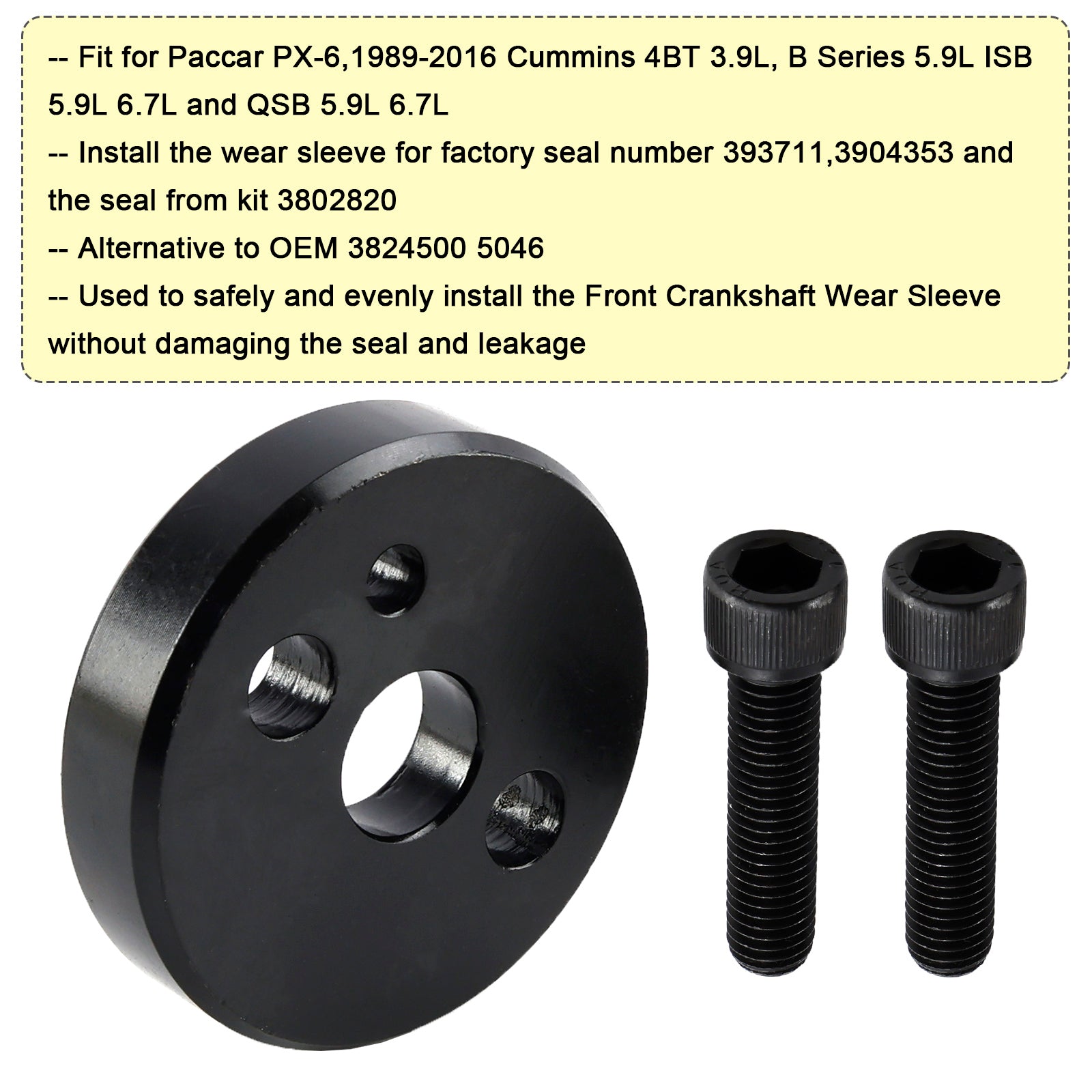 1989-2016 Cummins 3.9L 5.9L 6.7L Krukaskeerringverwijderaar voor en achter & Installatietool