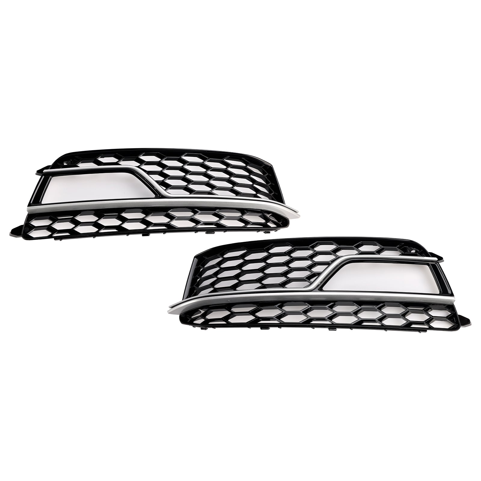 2013-2016 Audi A5 S-line S5 2PCS Front Fog Lamp Black Grill Grille