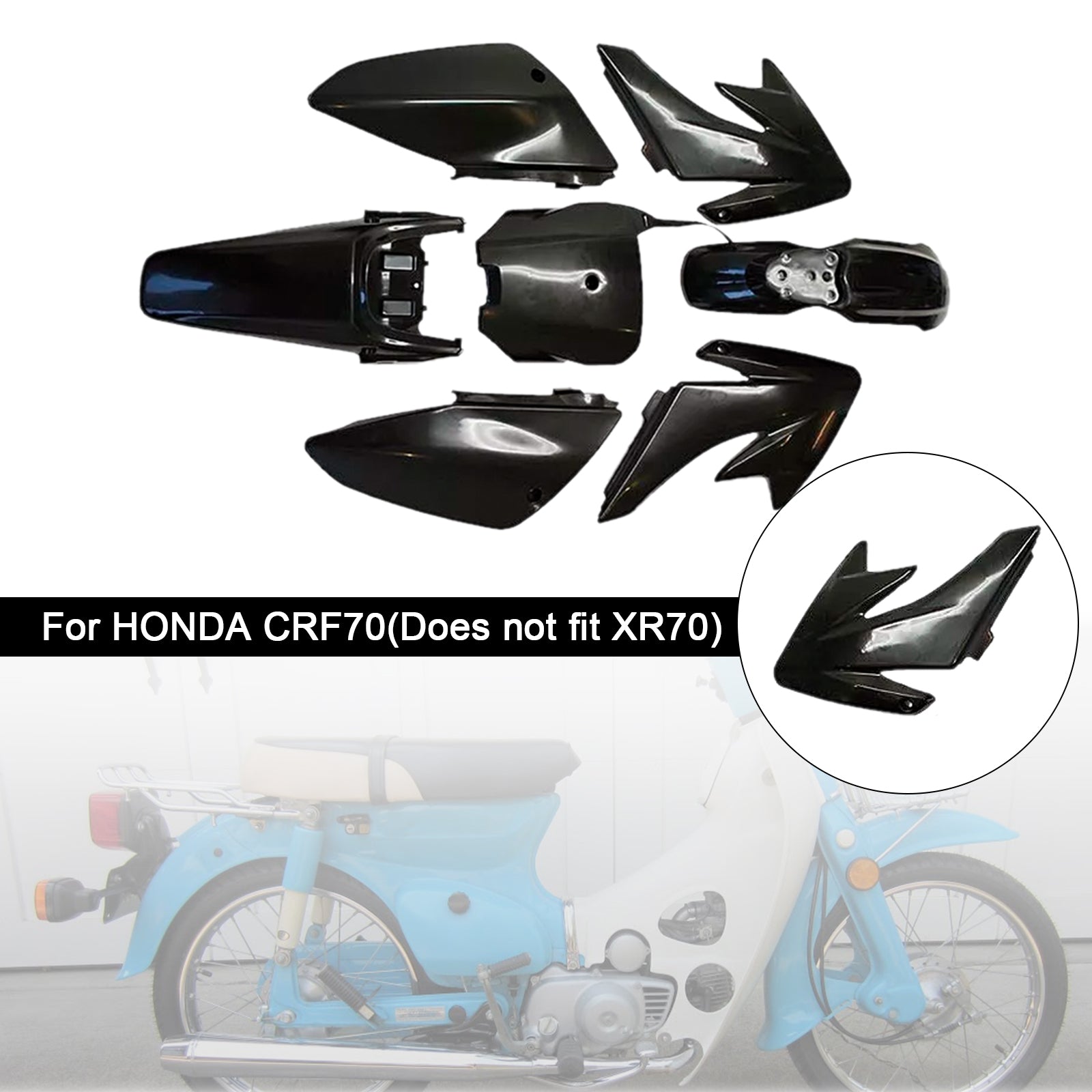 Honda CRF70 Dirt Bike Body Body Plastic Plastic Fender Faquing