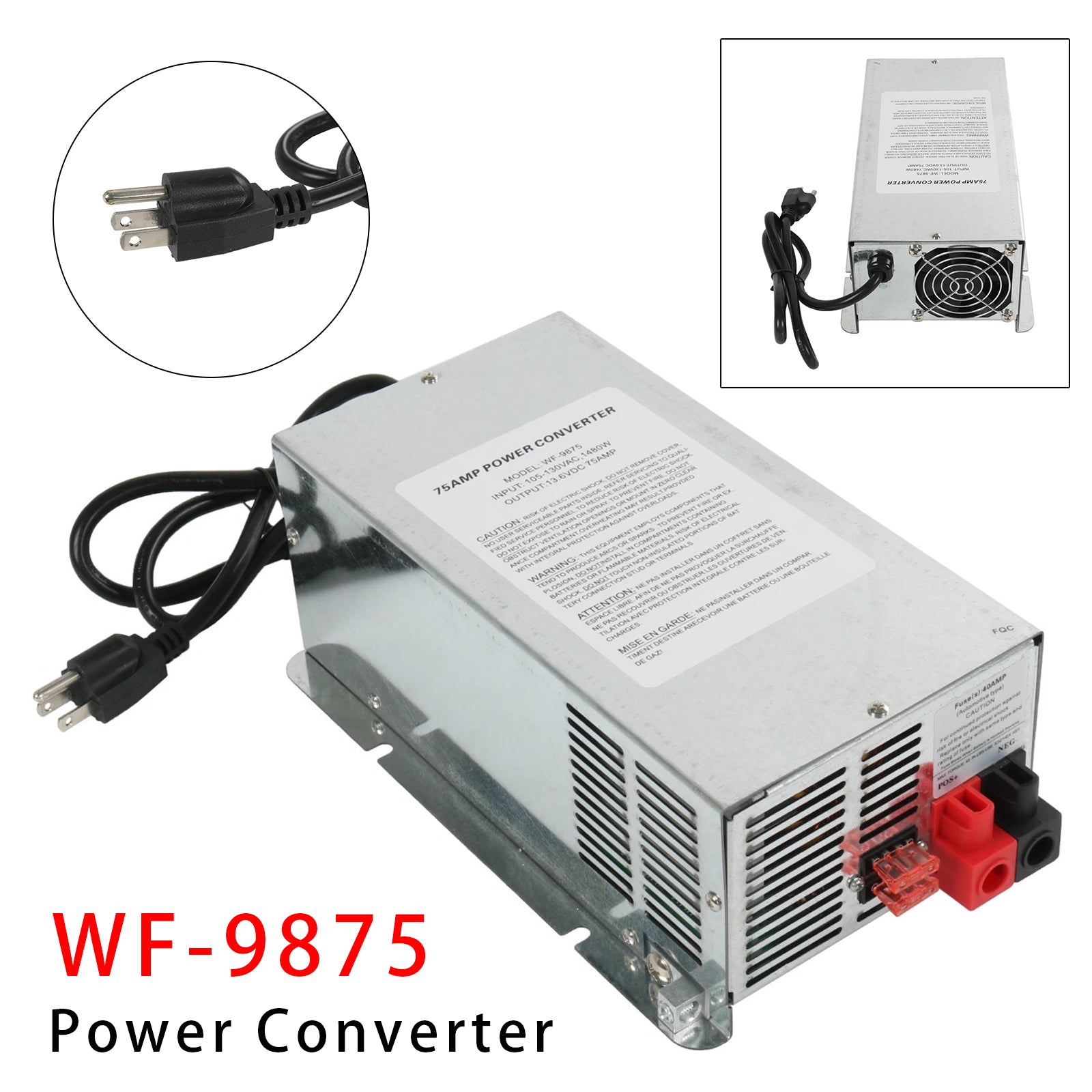 WF-9875 Converter Charger 75 Amp DC Output Deck-Mounted Converter Charger