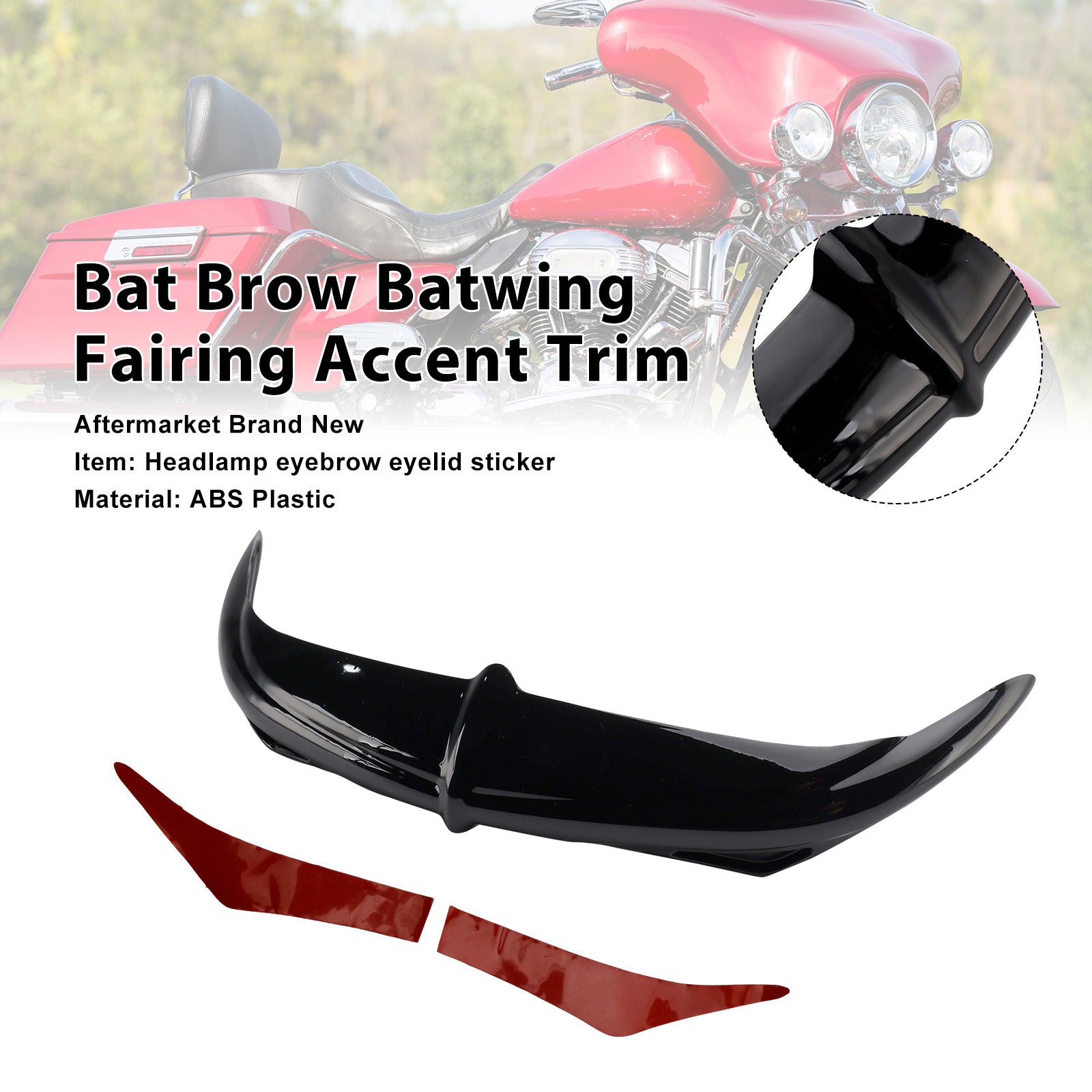 Bat Brow Batwing Fairing Accent Trim For Electra Street Glides Trikes 96-13