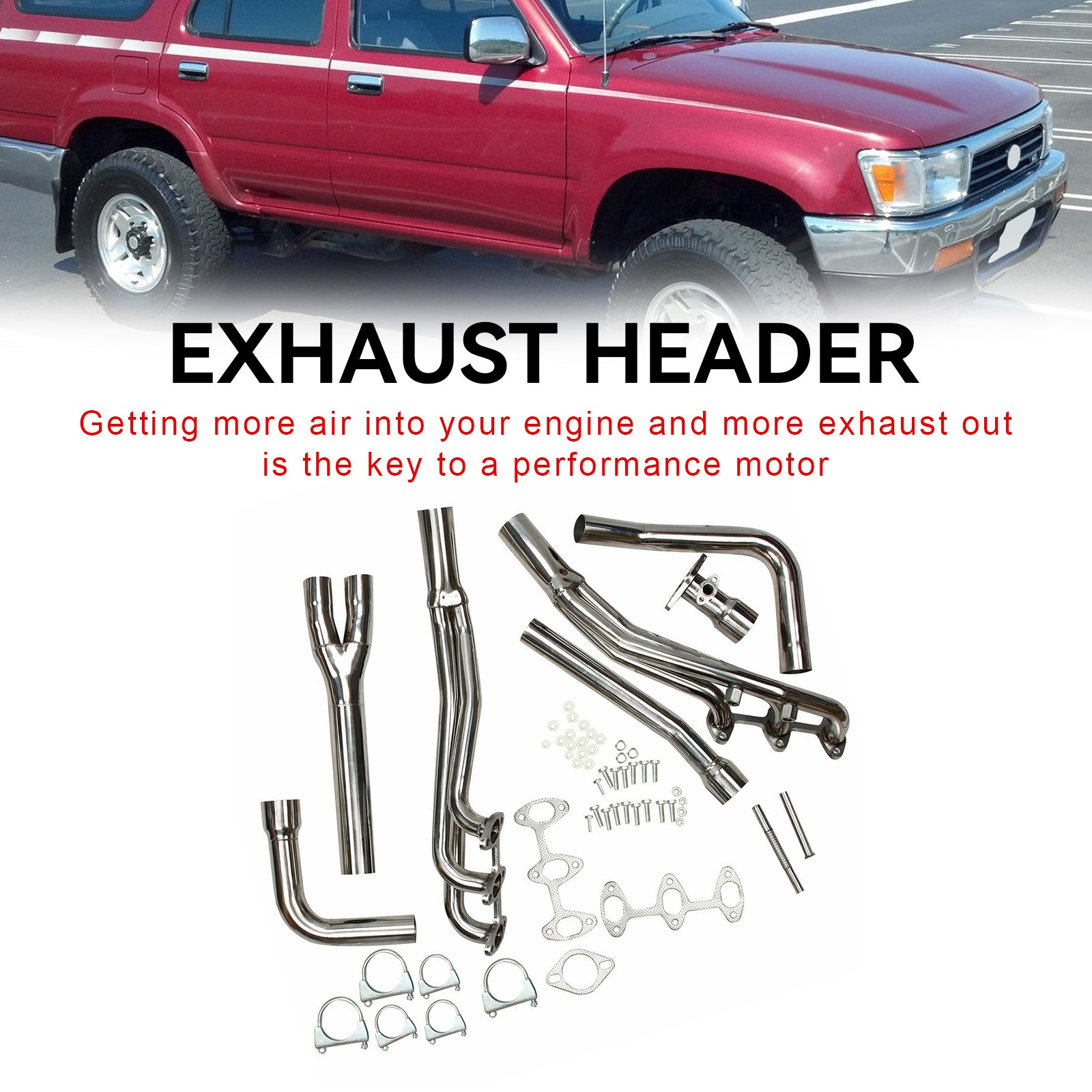 Stainless Exhaust Manifold Headers Fit Toyota 4Runner Pickup 1988-1995 3.0L V6