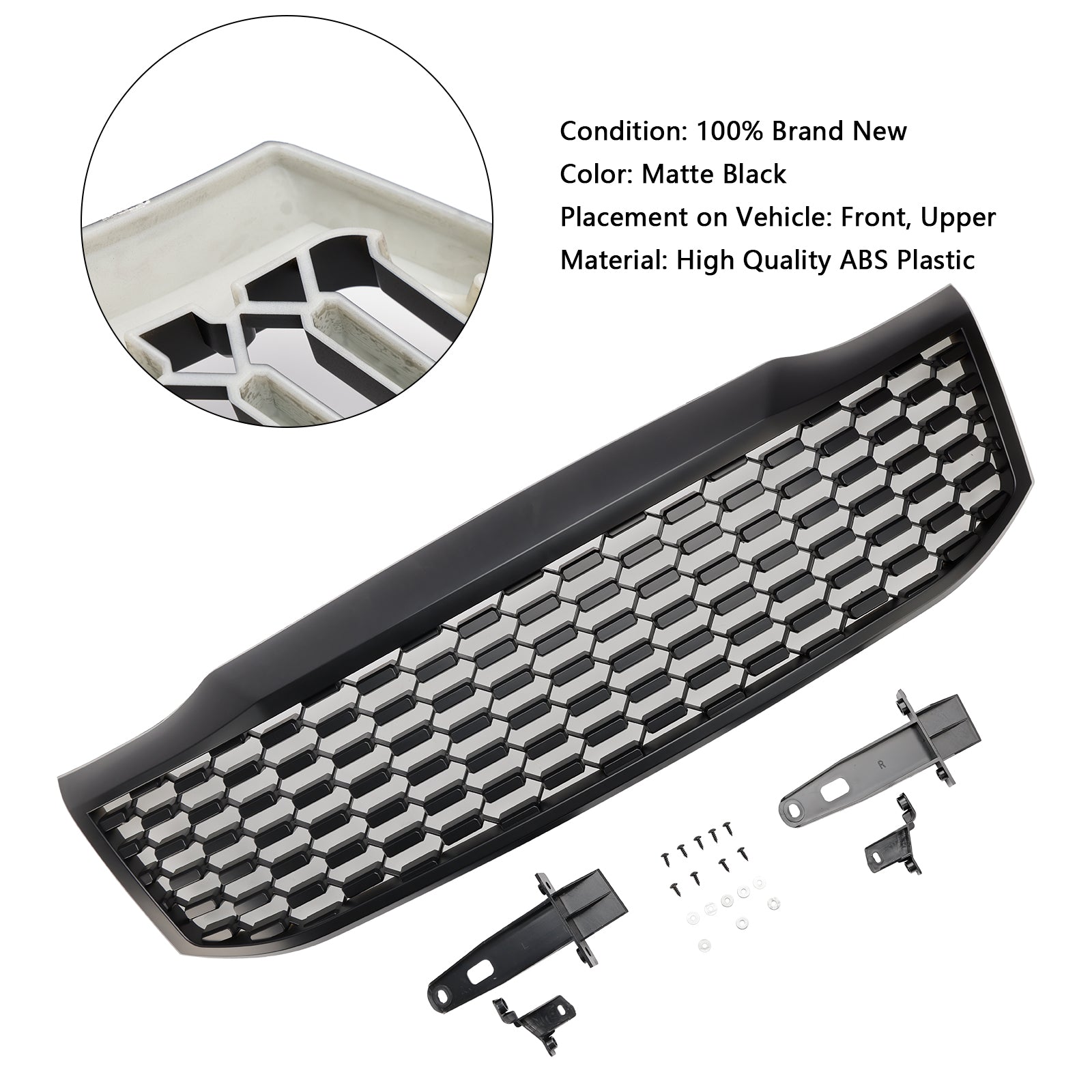 2012-2014 Toyota Hilux Vigo MK7 Matt Black Front Bumper Grill Grille