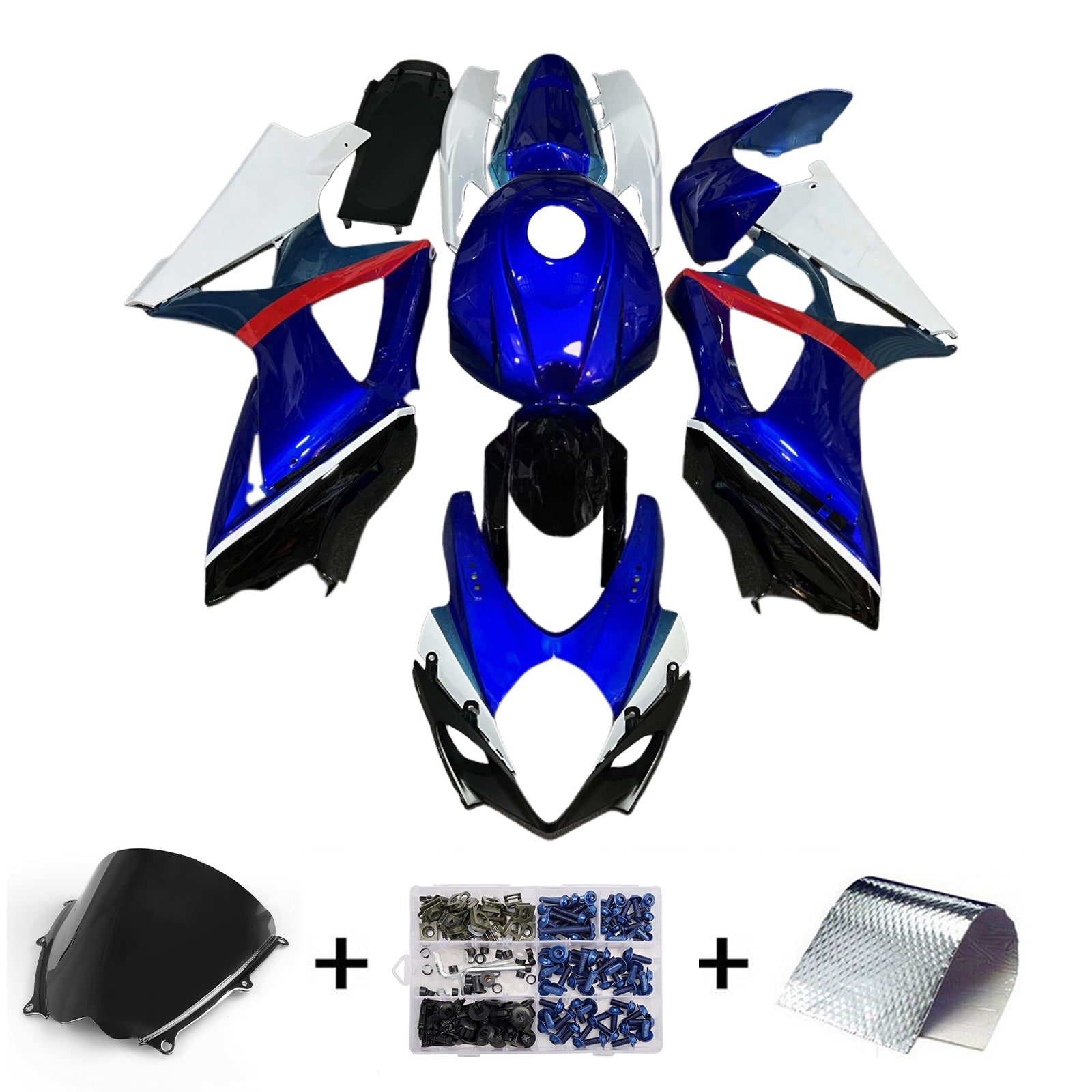 Kit na vstrekovanie kapoty karoséria plastový abs pre Suzuki GSXR1000 2007-2008 K7