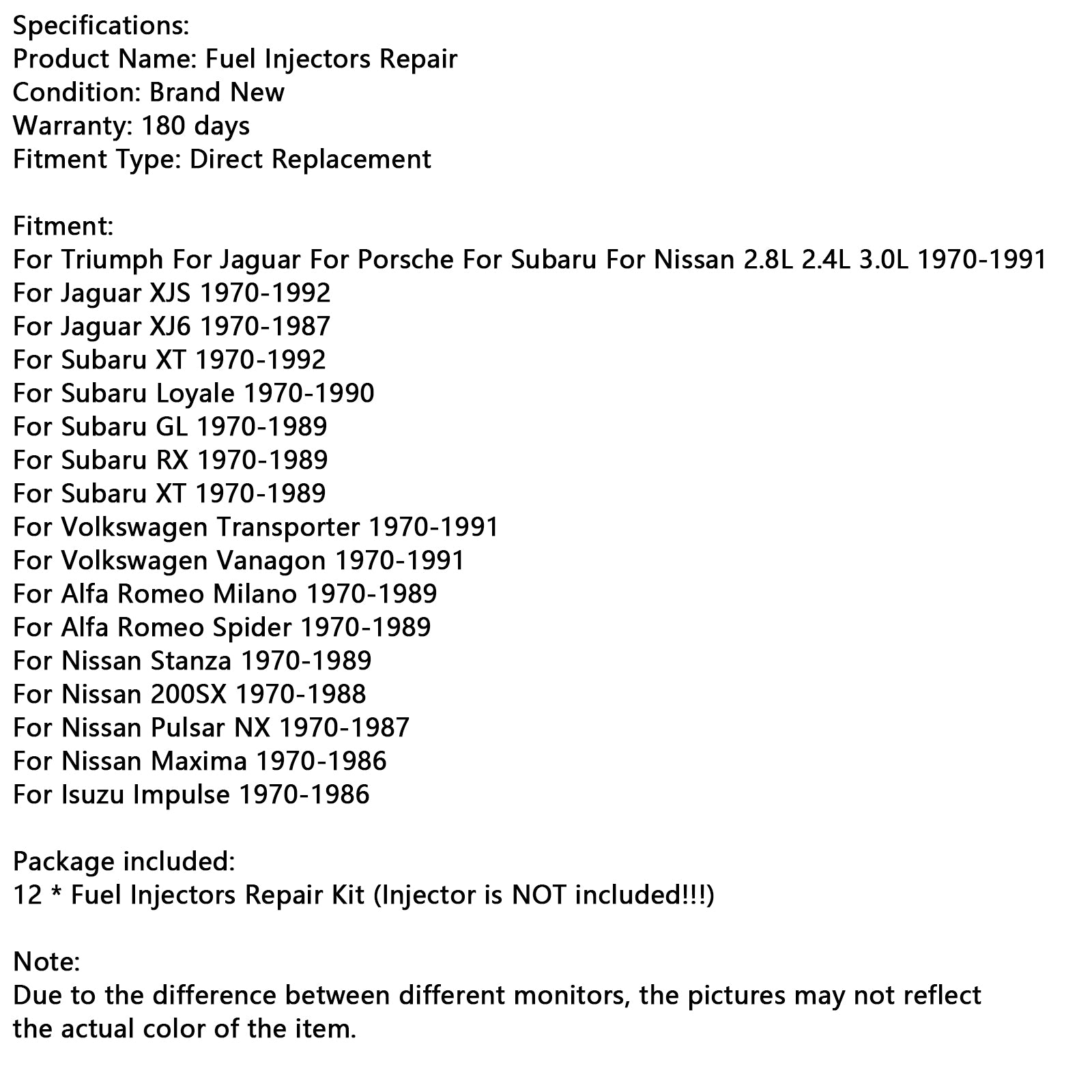 1970-1992 Jaguar XJS 12ks Palivo na opravu injektora