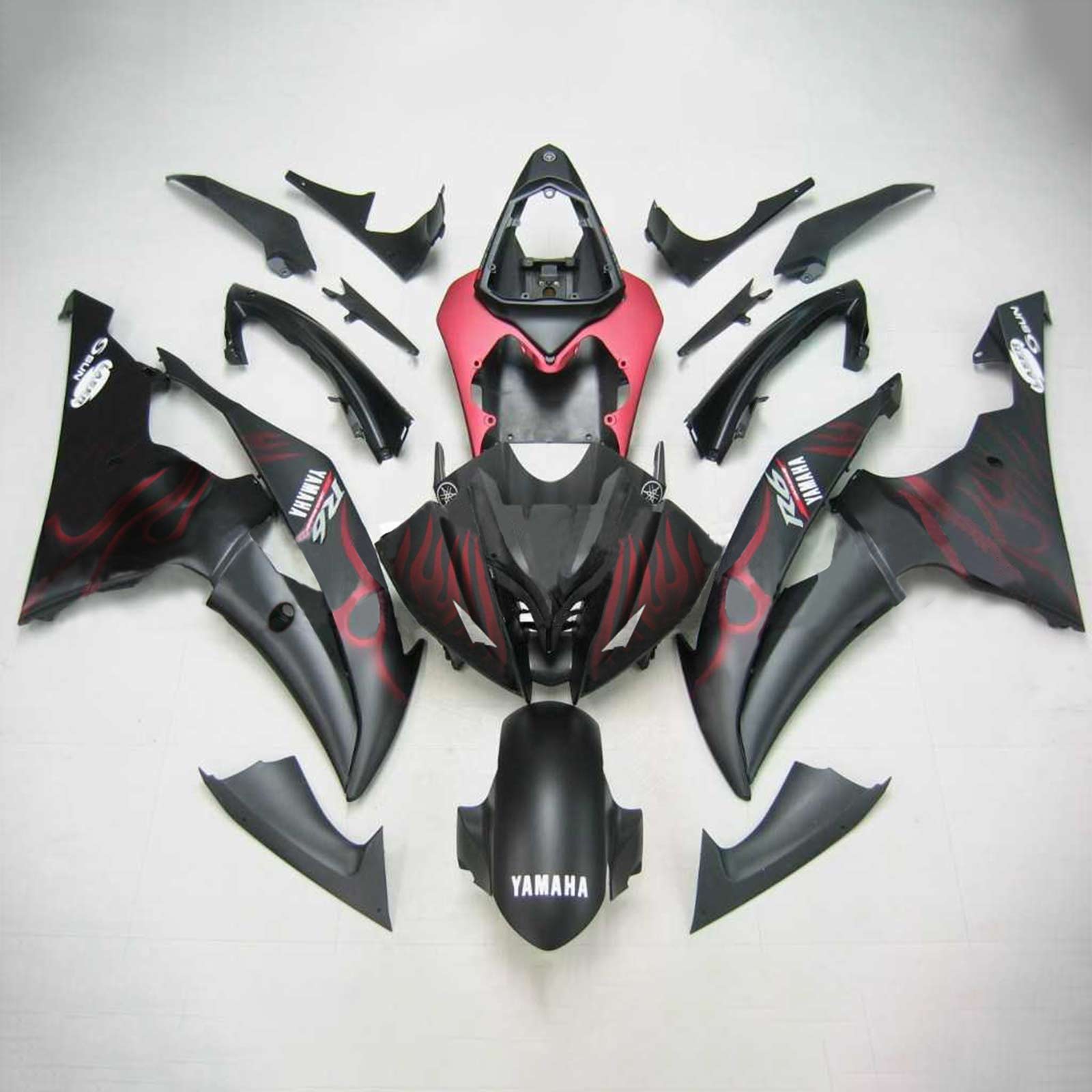 2008-2016 Yamaha YZF 600 R6 Amotopart Kit de carenado de inyección Carrocería Plástico ABS # 108