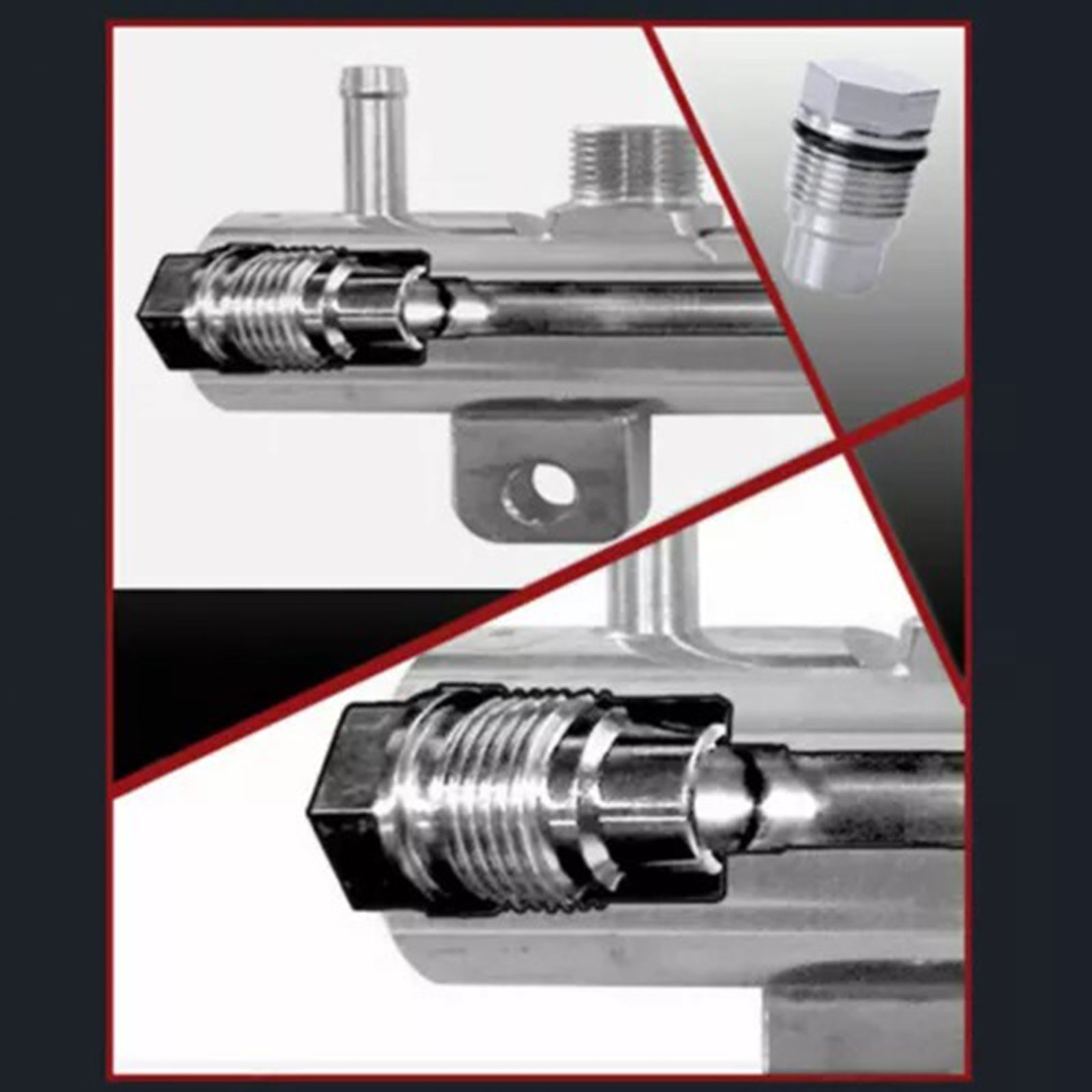 Válvula de tapón de riel de combustible de carrera para Chevy 6.6l Duramax 05-10 para Dodge 6.7l Cummins