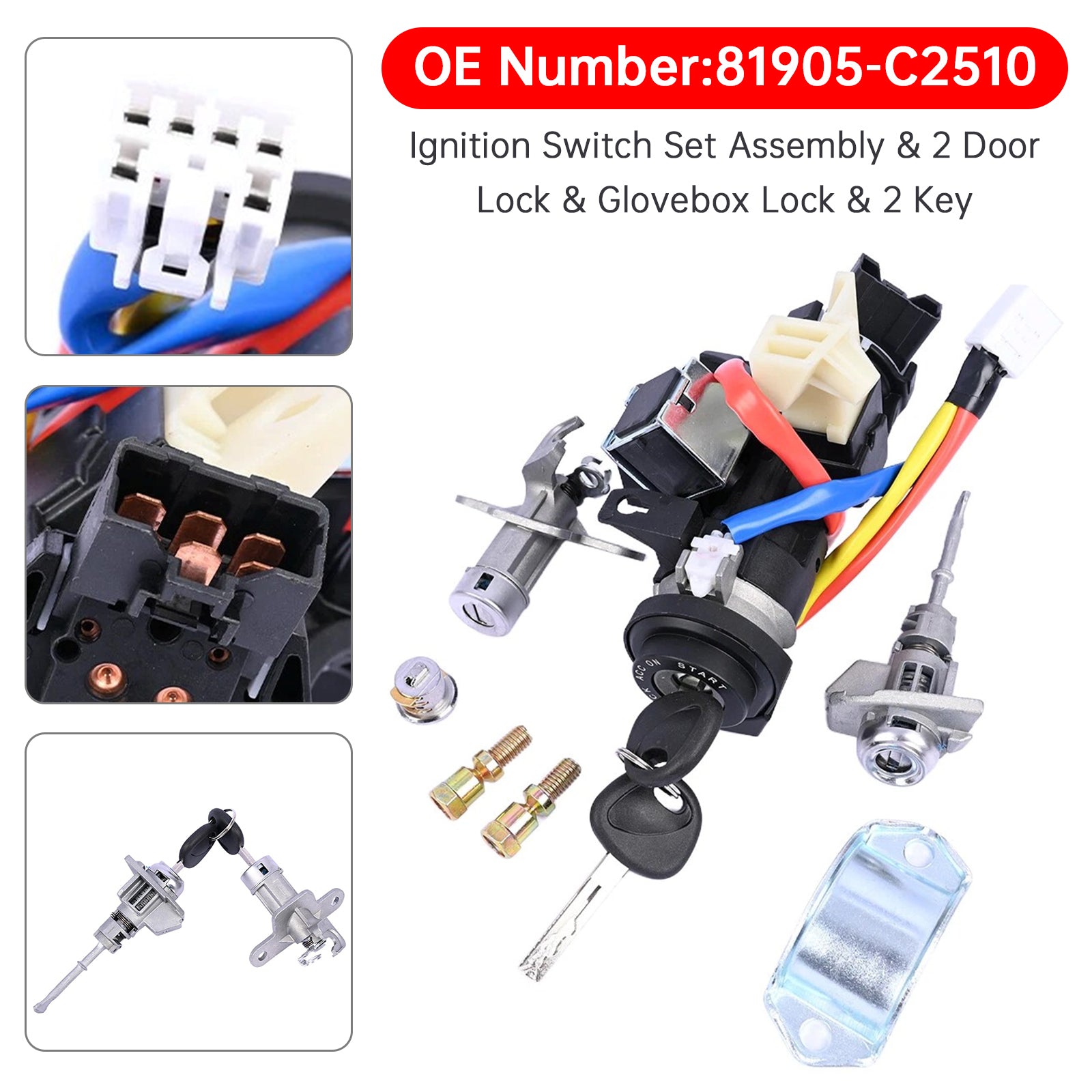 Conjunto de barril de arranque de cerradura de encendido Hyundai Sonata 2015-2019 81905C2510
