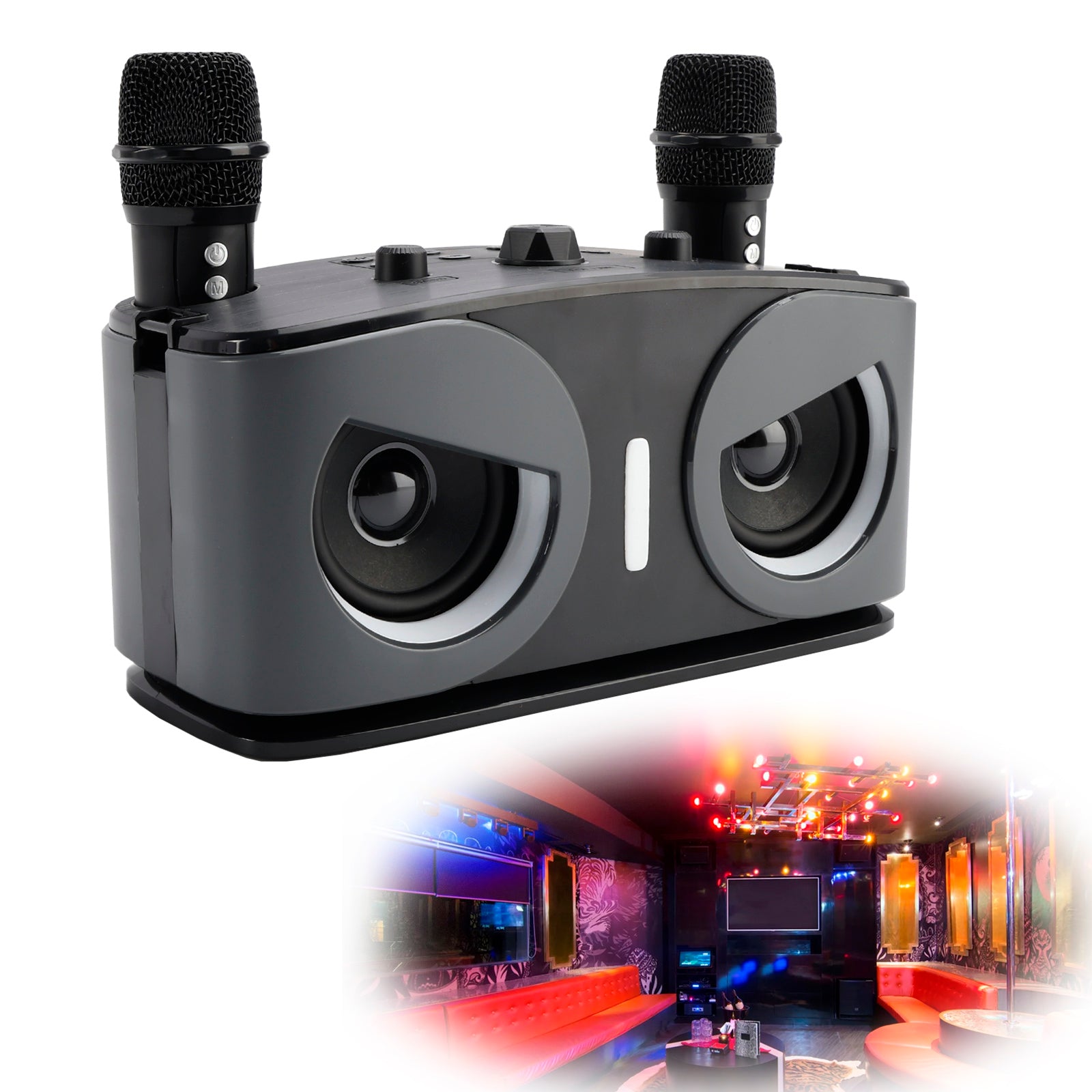 Wireless Bluetooth Speaker High Power Dual Microphone Karaoke All-in-One Audio