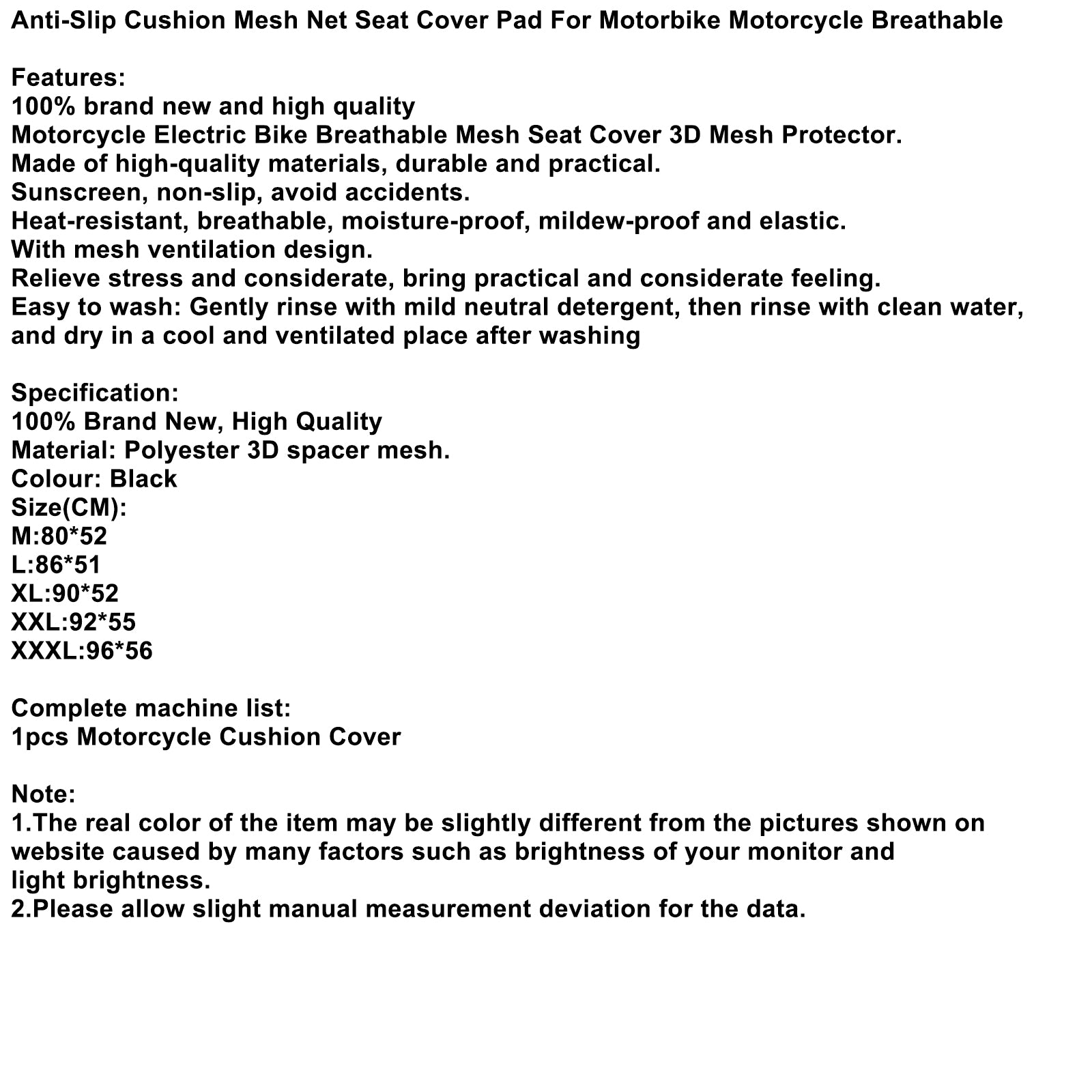 Hittebestendig Net Seat Mesh Cover Universeel Voor Motor Scooter Motor XXXL