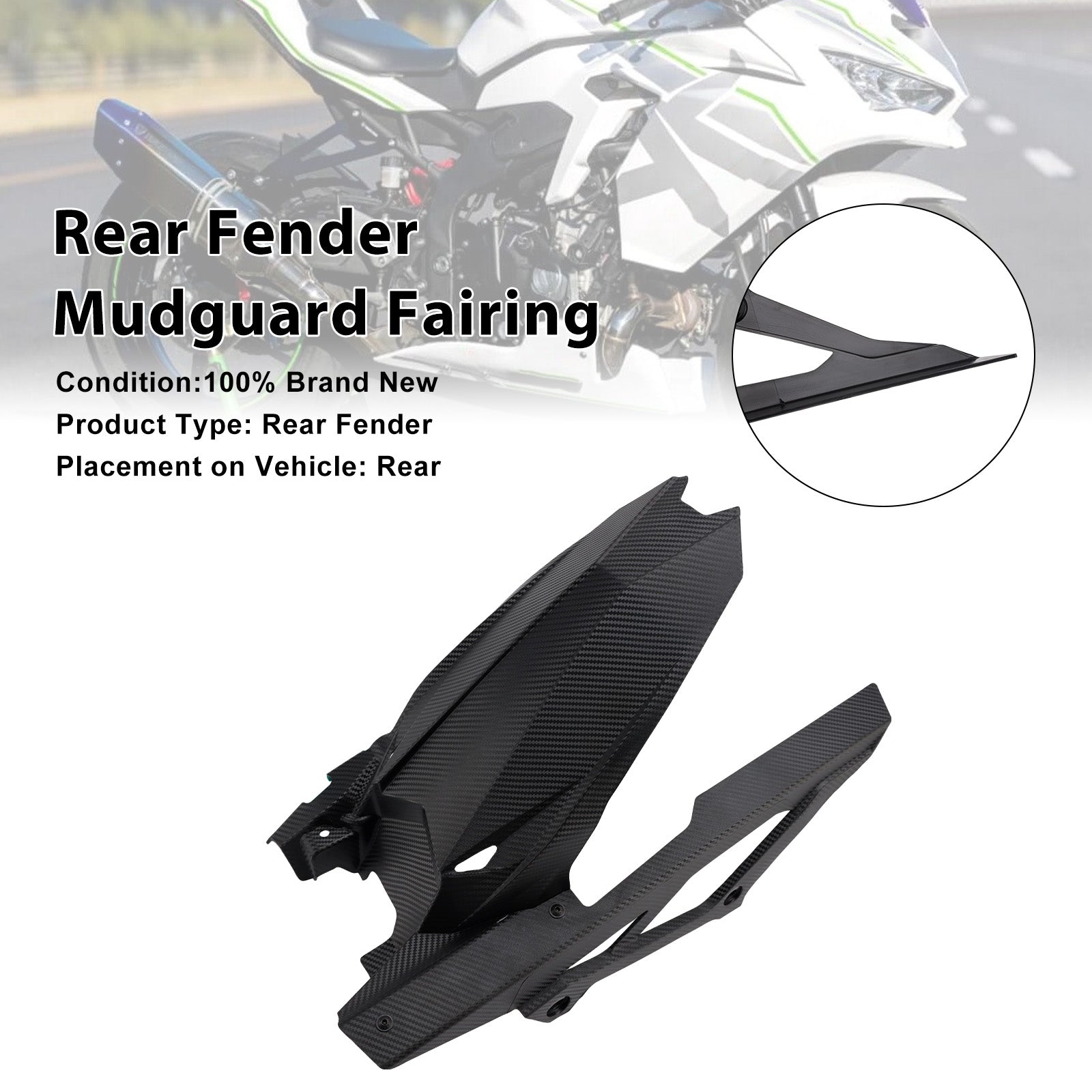 2020-2025 Kawasaki ZX-25R ZX-4R ZX-4RR Rear Fender Mudguard Fairing