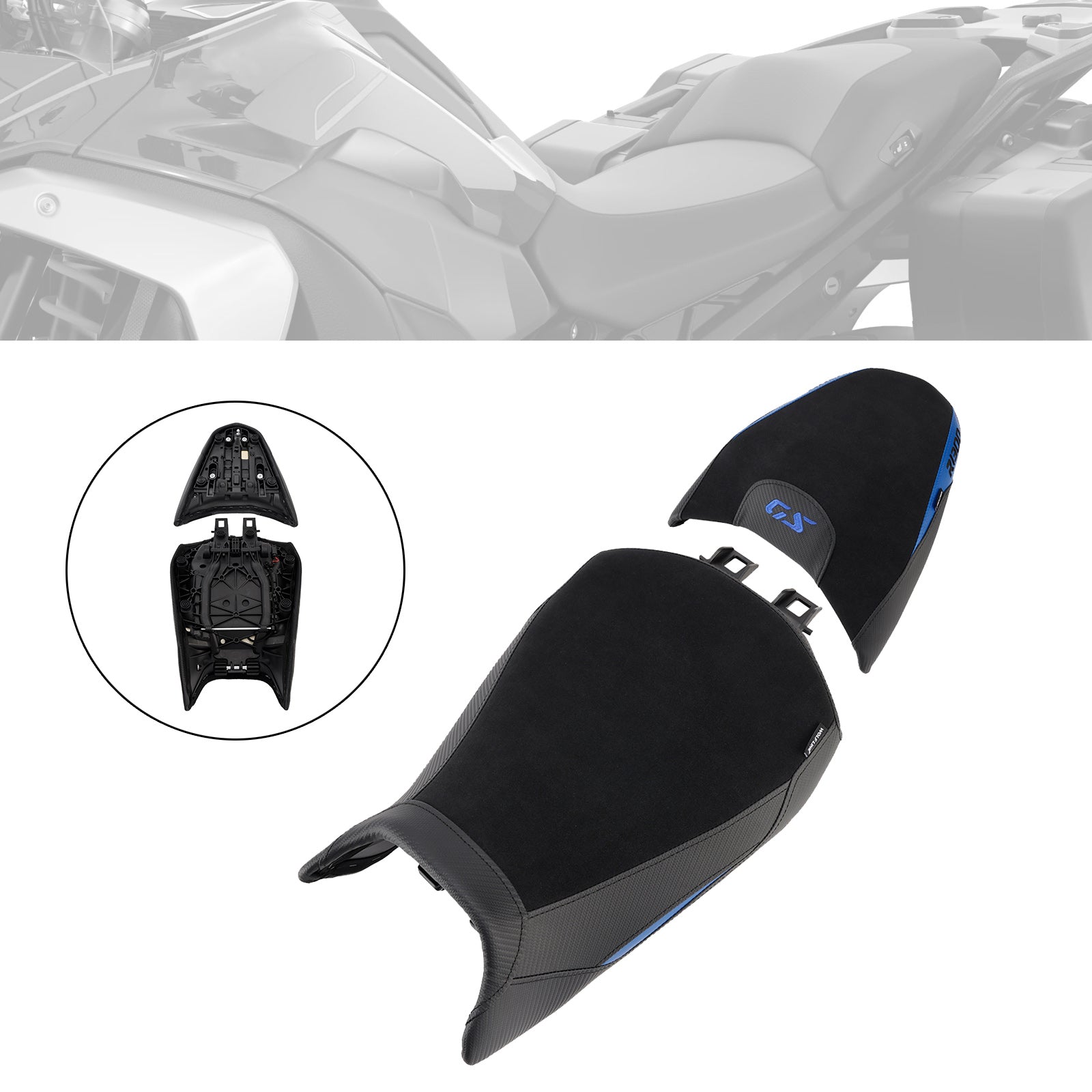 Front&Rear Raider Passenger Cushion Kit Blue For Bmw R1300Gs R 1300 Gs 24-25