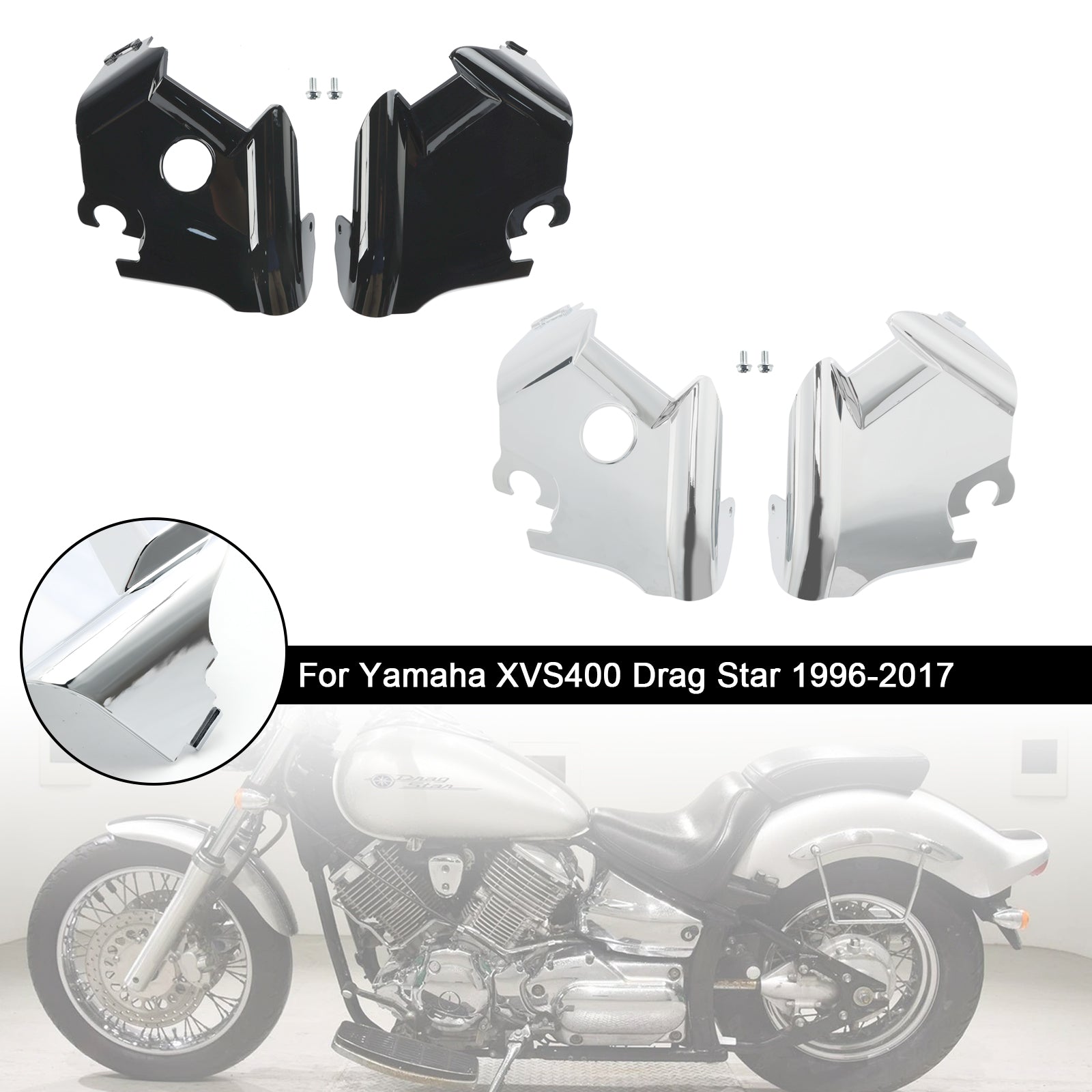1996-2017 Yamaha XVS400 Drag Star Fork Frame Hals Cover