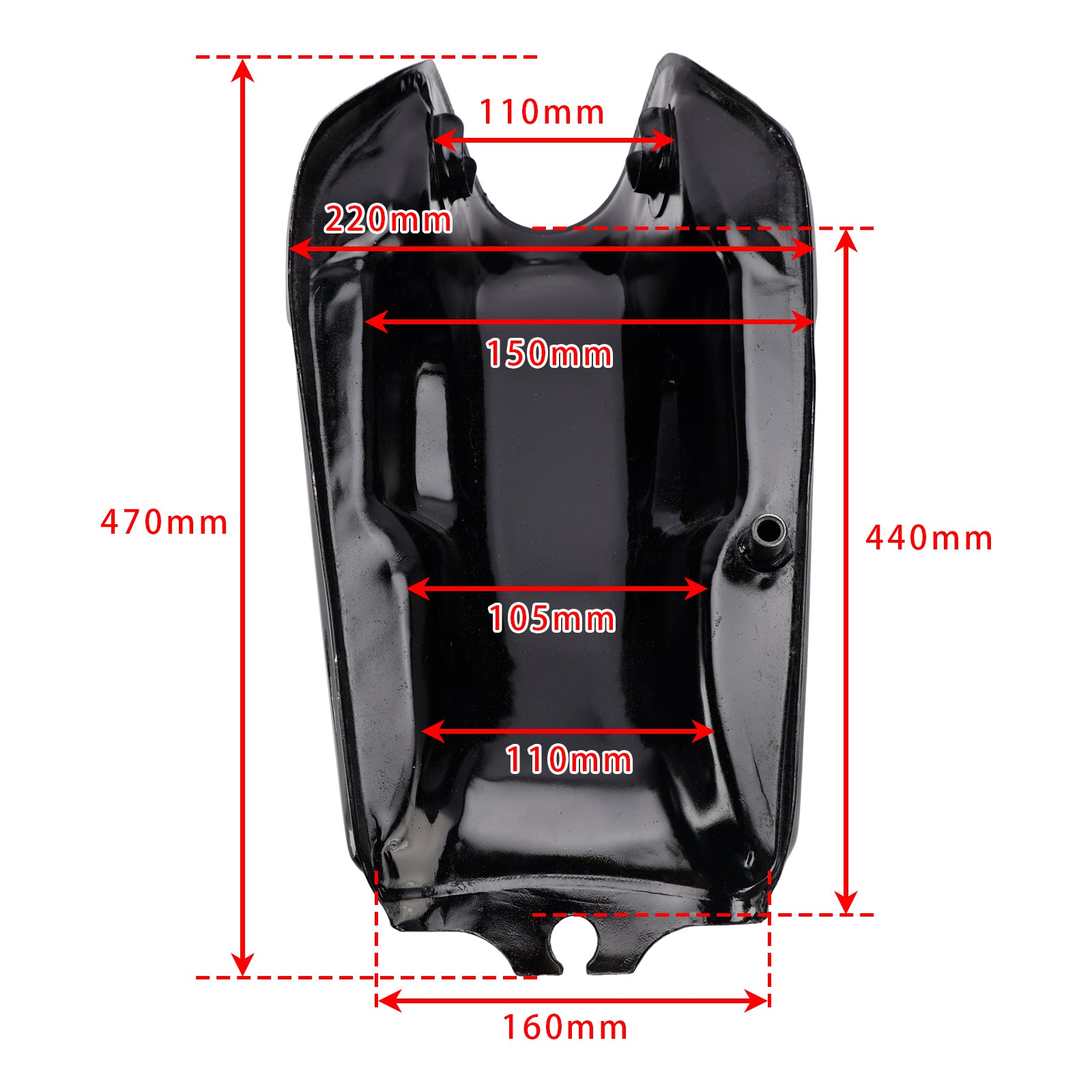 CAFE RACER FUEL STYLE GAS TANK 9L 2.4GAL BLACK FINISH FOR CUSTOM SCRAMBLER
