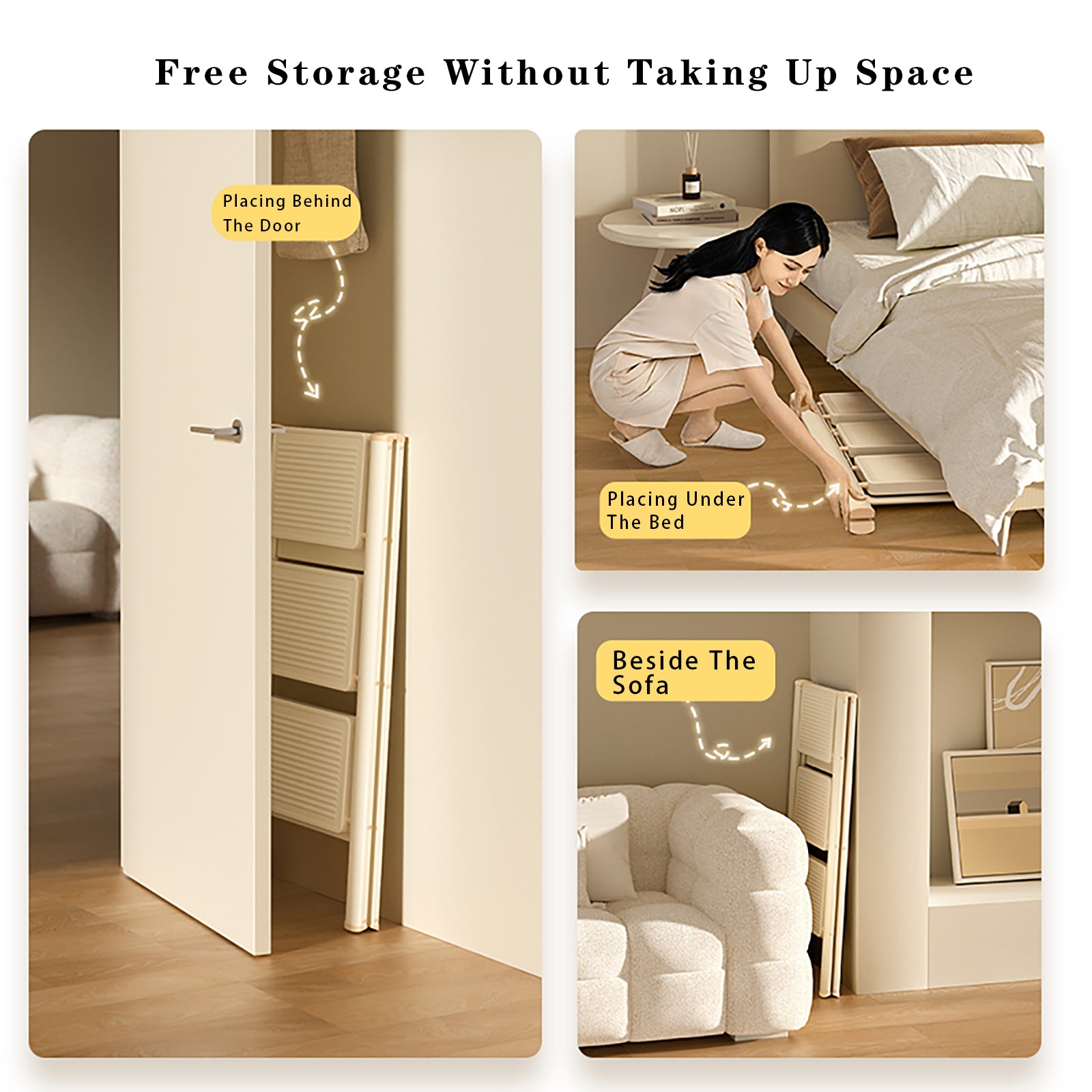 Trapladder, 3 lagen, opvouwbaar, aluminium, ladder, laadvermogen 330,7 lbs