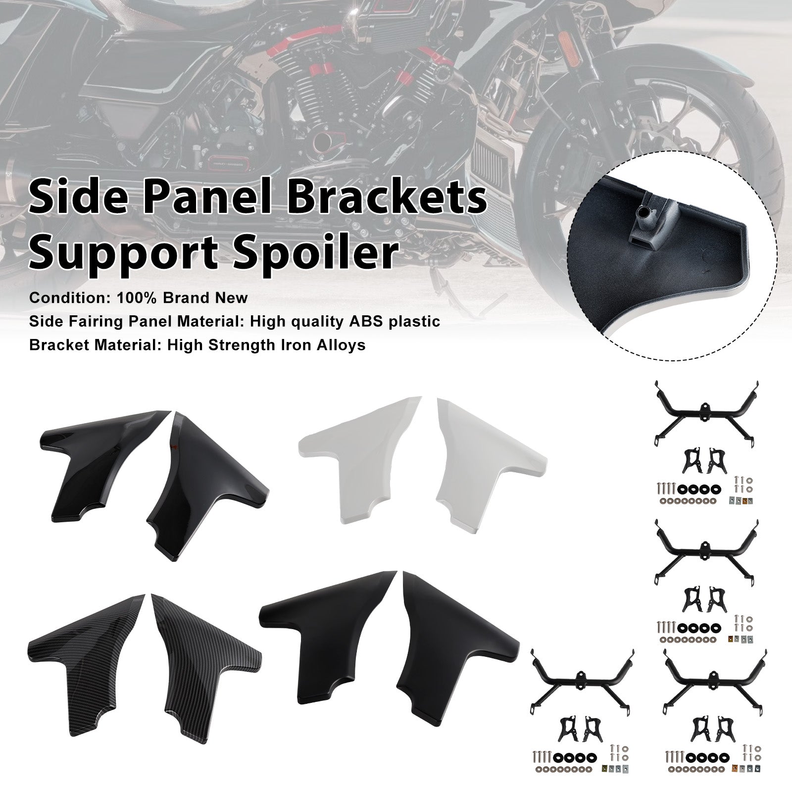 Supports de panneau latéral de mise à niveau Harley CVO Road Glide à partir de 2024, becquet de support