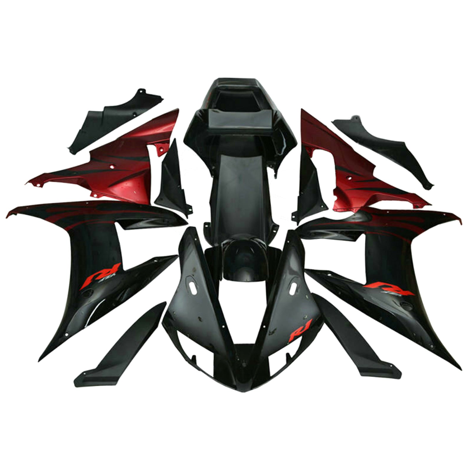 2002-2003 Yamaha Yzf R1 YZF-R1 YZFR1 AMOTOPART PEWINE INDICTION BODLWROOD FAIRING Kit # 21