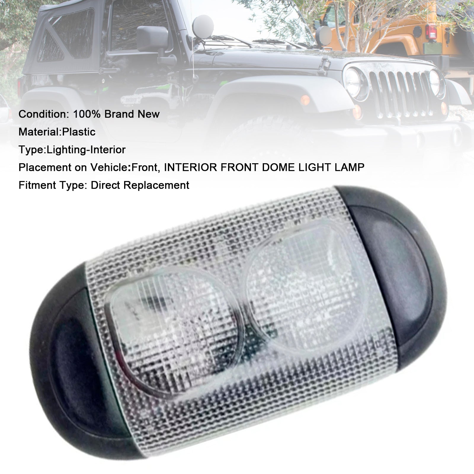 Phare intérieur de voiture de lumière de dôme avant de Jeep Wrangler 2011-2016 1QN65DX9AB