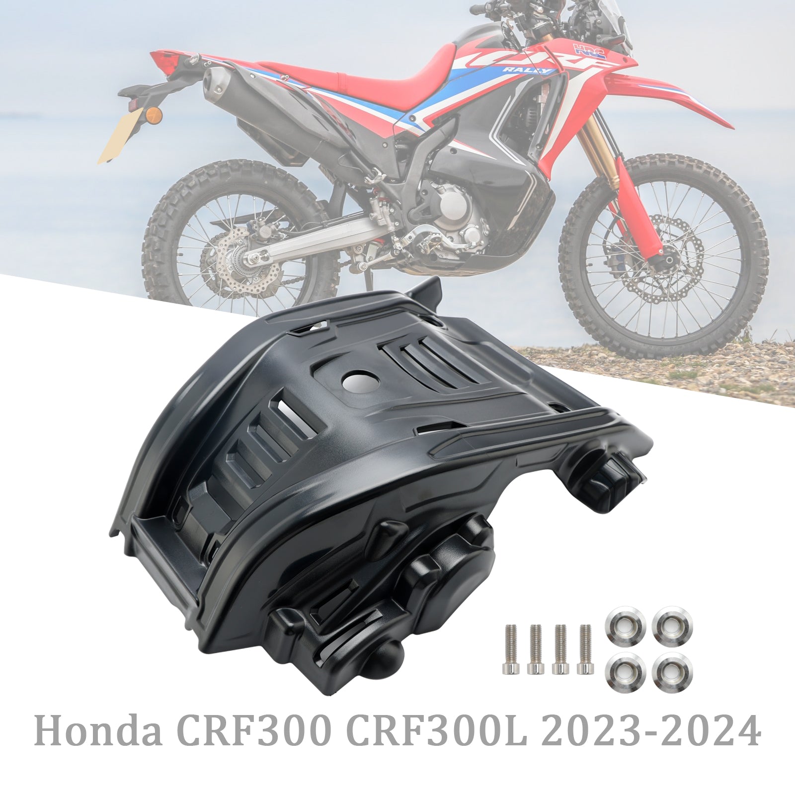 2023-2024 Honda CRF300 CRF300L SKIDPLATT Motorvakt Crack Plastic Plastic