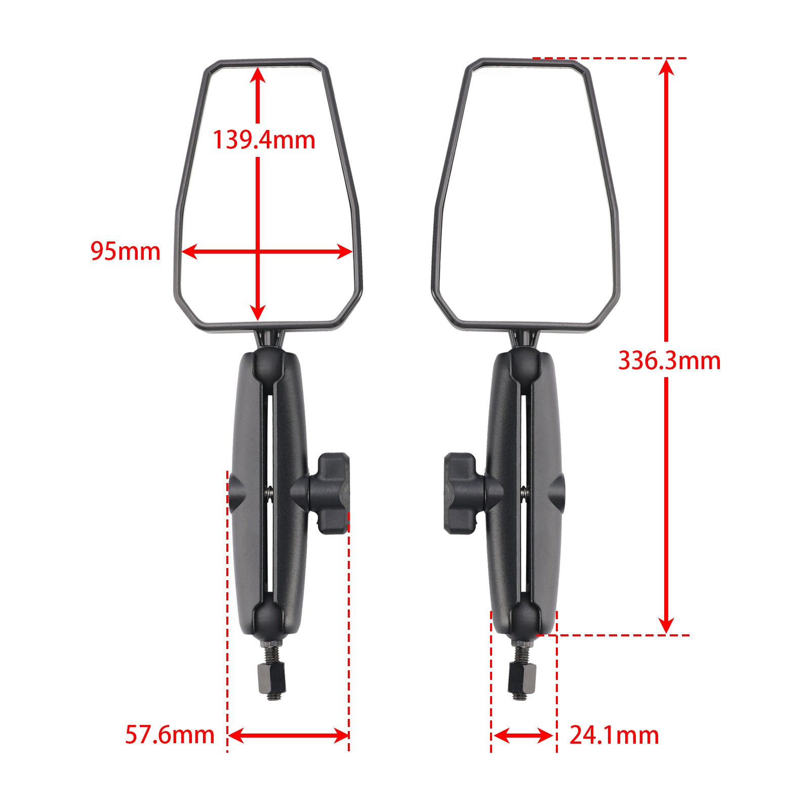 Par de espejos retrovisores plegables de aventura para motocicleta para ATV Dirt Bike
