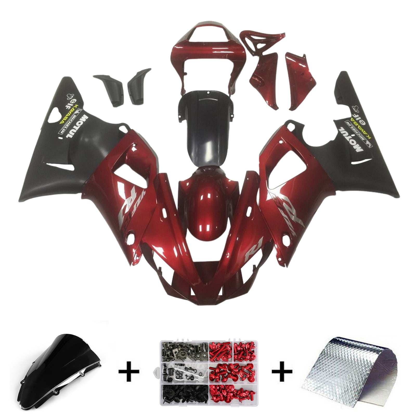 2000-2001 Yamaha yzf 1000 R1 Kit de camerage d'injection de carrosserie en plastique Abs