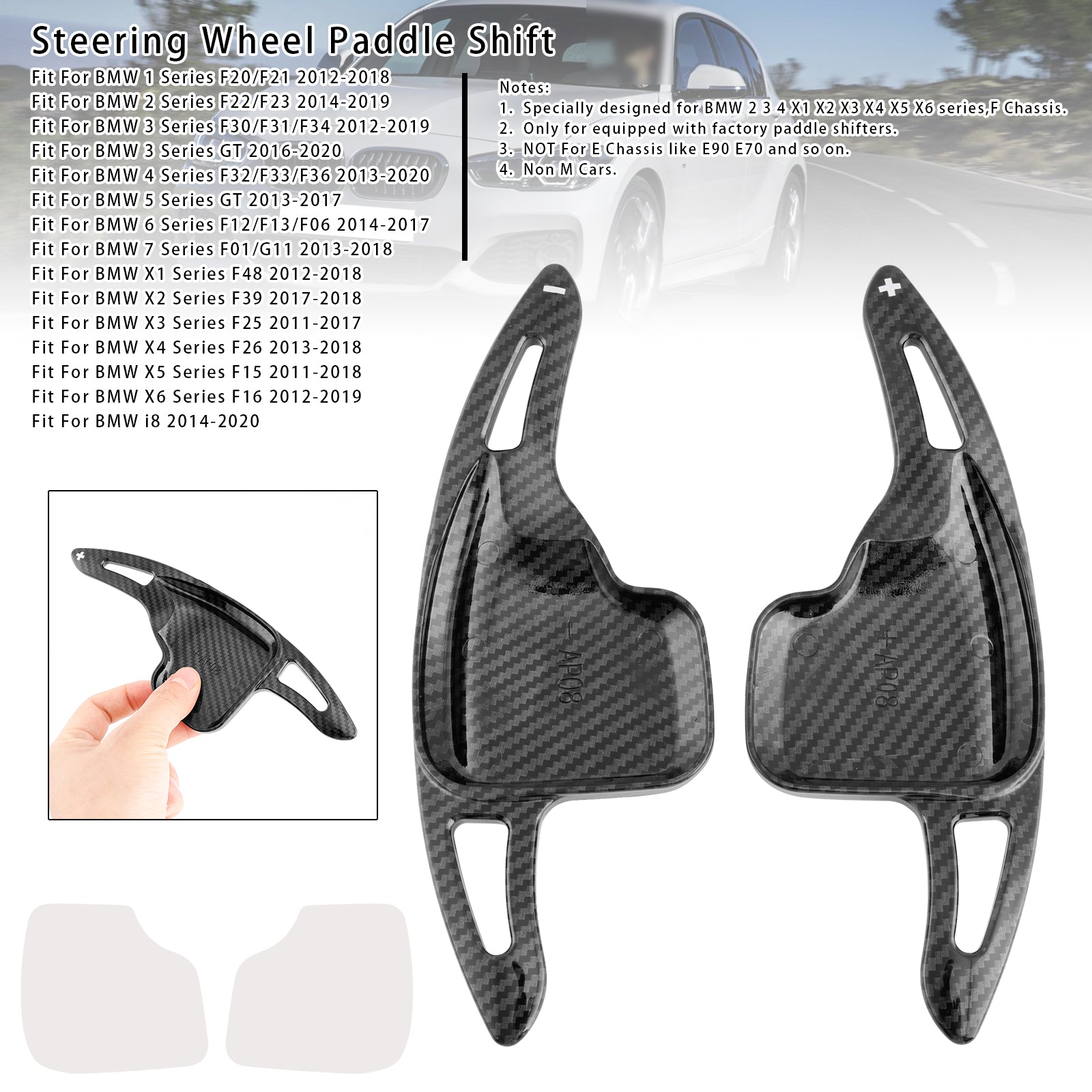 Extensiones de palanca de cambios del volante para BMW F22 F23 X1 X6