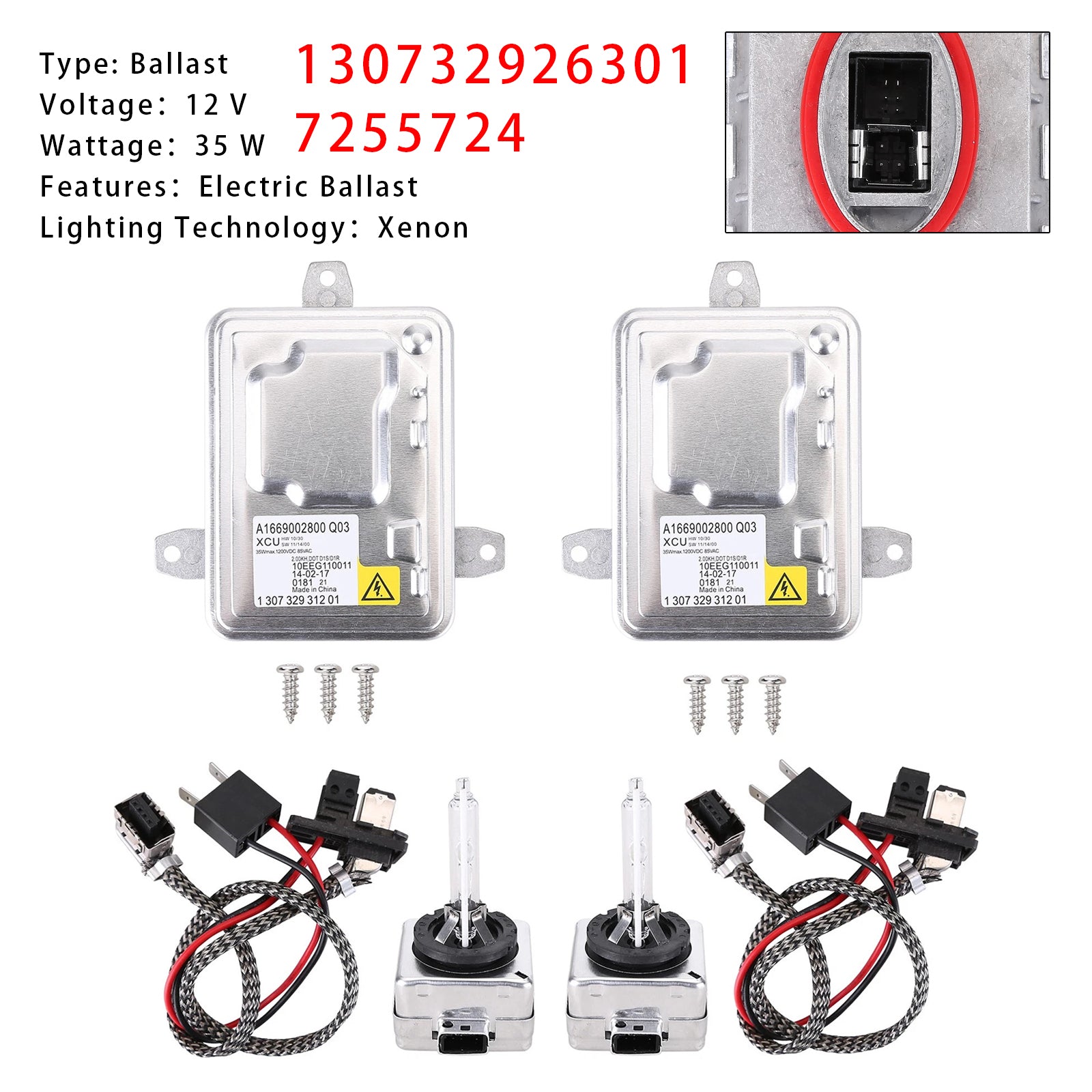 Xenon HID Headlight Ballast Control Module 130732926301 7255724 For BMW