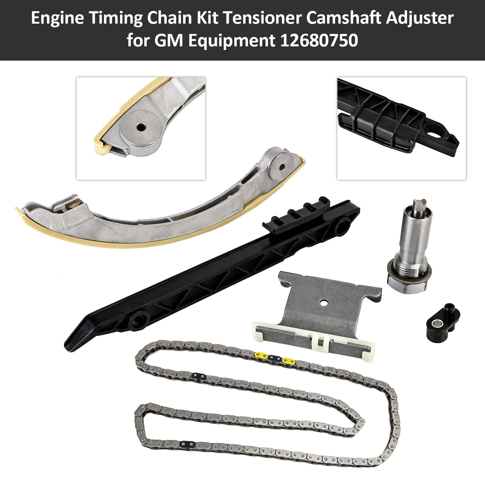 Kit de cadena de distribución del motor, tensor, ajustador del árbol de levas para equipos GM 12680750