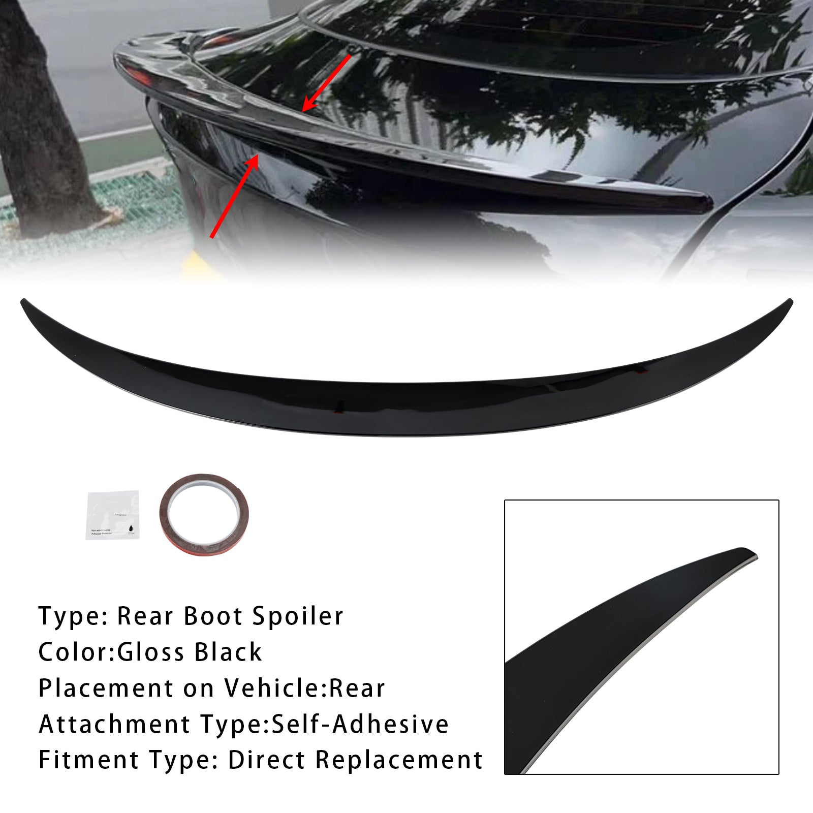 2014-2019 BMW X6 X6M F16 F86 Gloss Black Rear Boot Spoiler