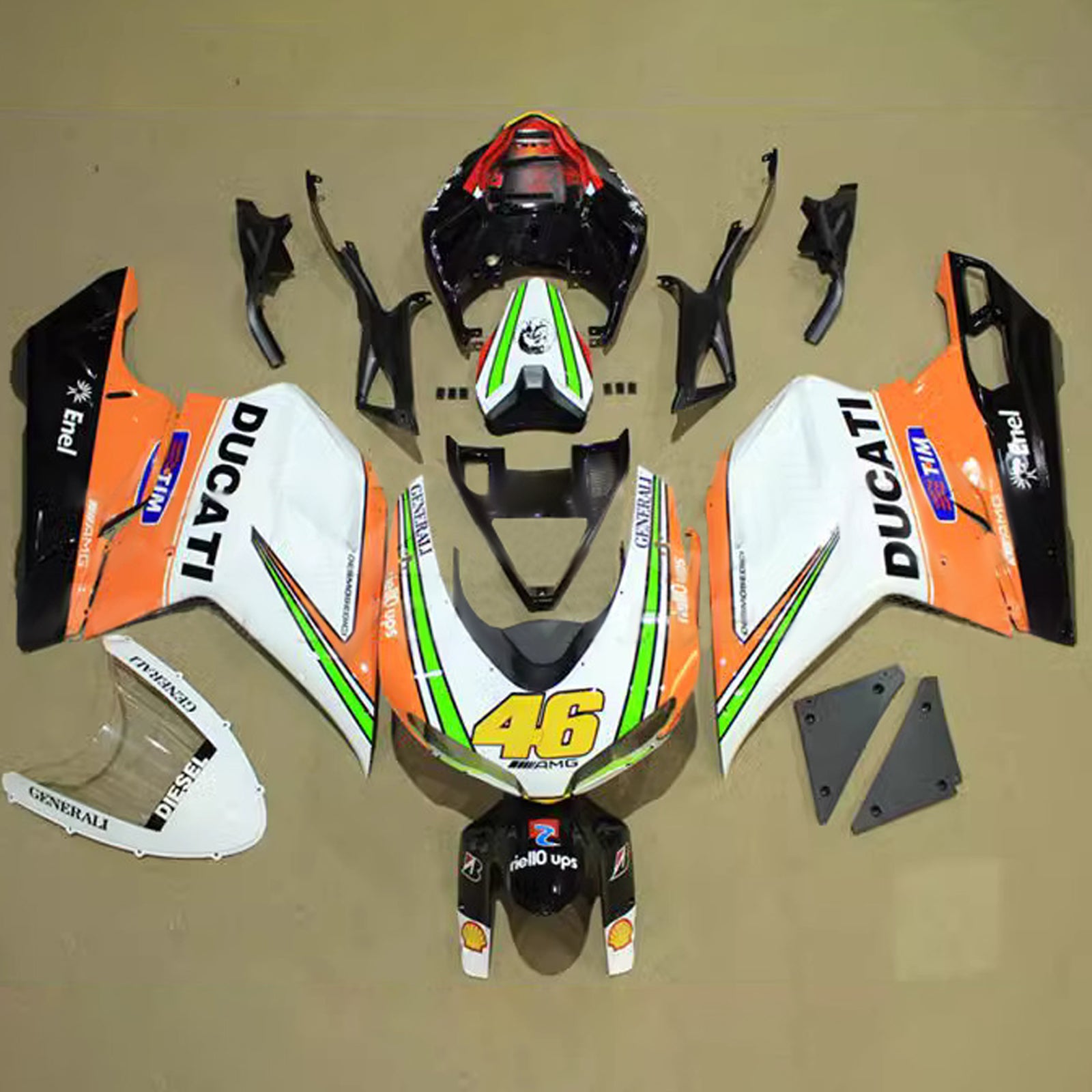 2007-2011 Ducati 1098 1198 848 Fairing Kit Bodywork ABS