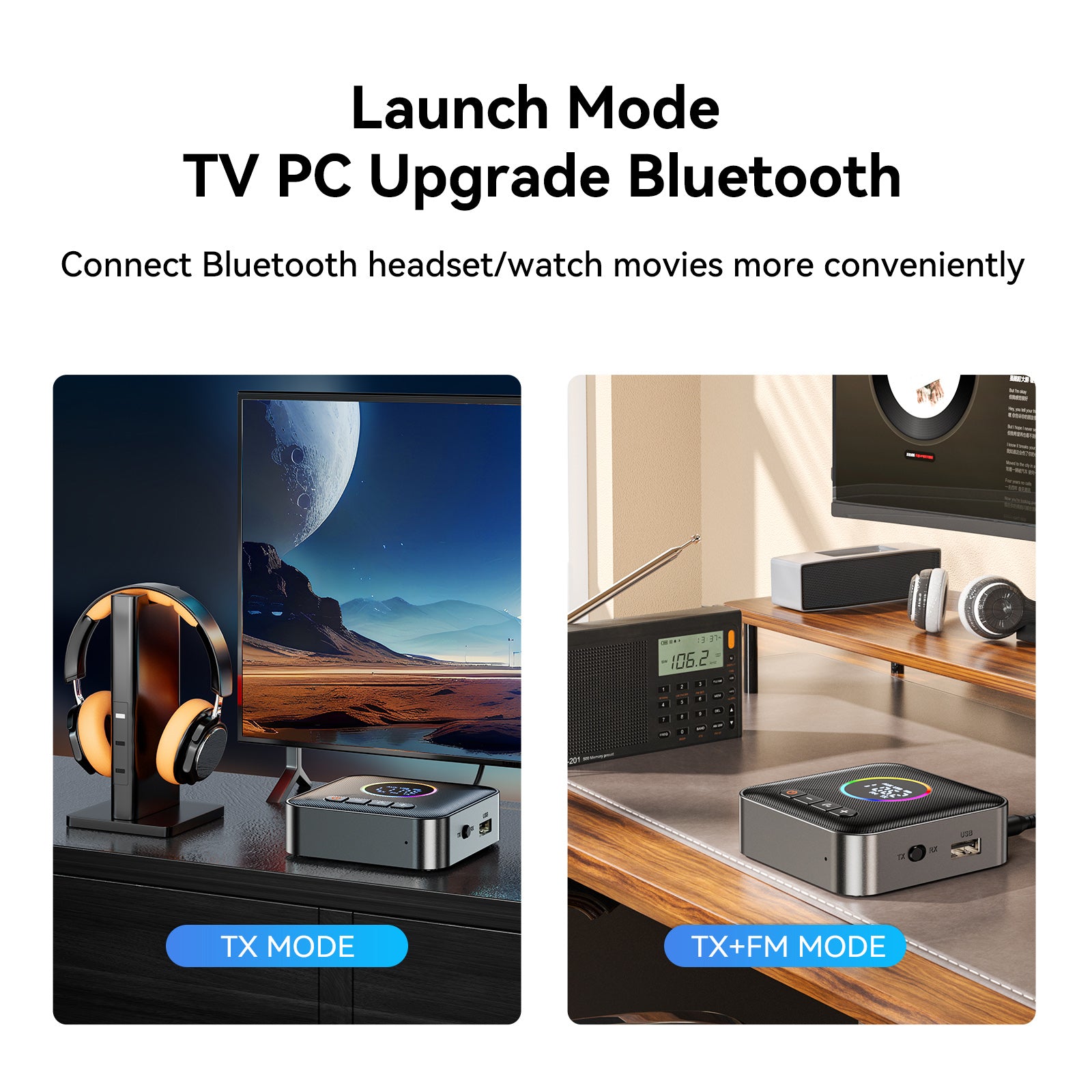 5.4 Receptor Bluetooth Adaptador de audio Transmisor FM Disco U sin pérdidas Uno a dos