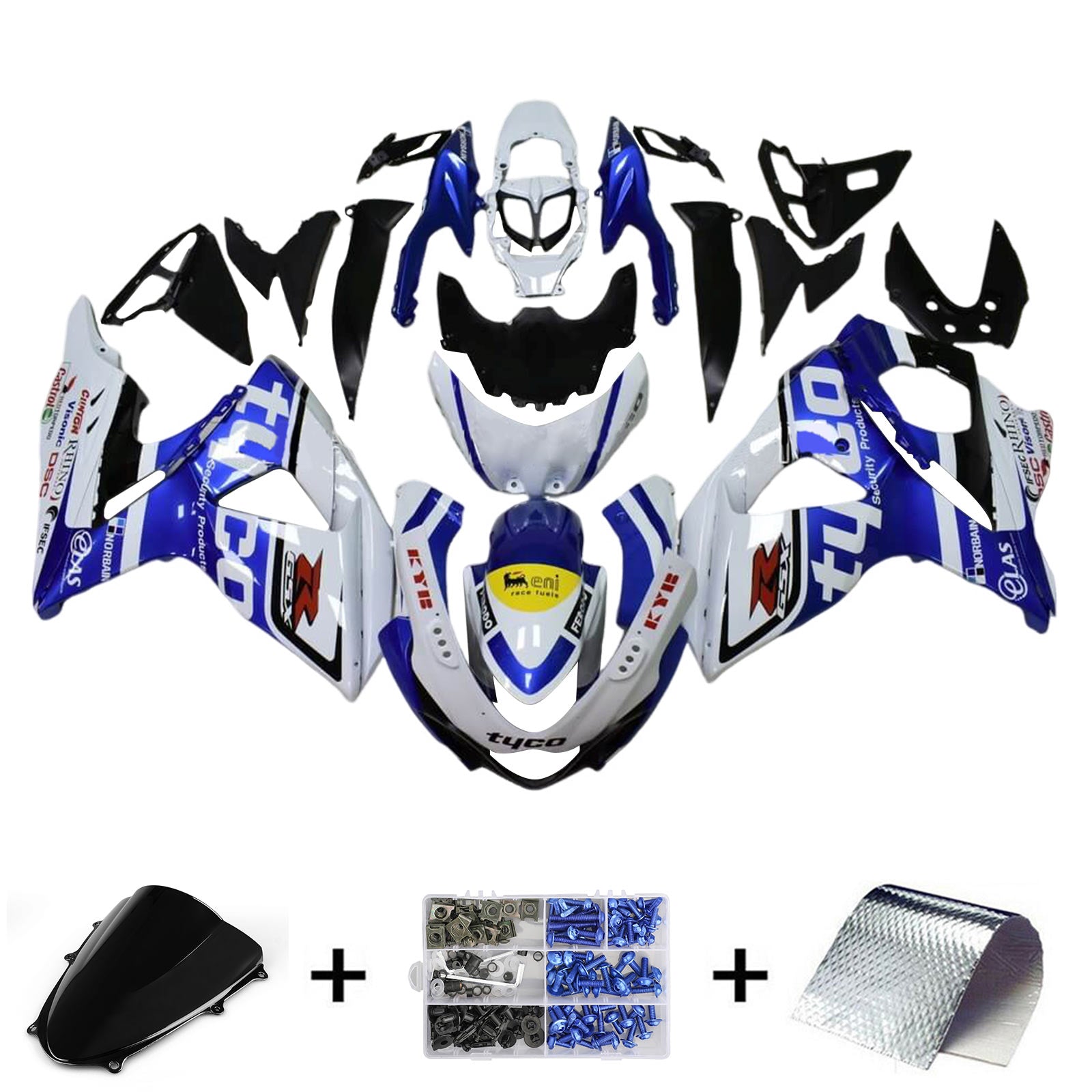 Kit de carénage d'injection Suzuki GSXR1000 K9 2009-2016, carrosserie en plastique ABS