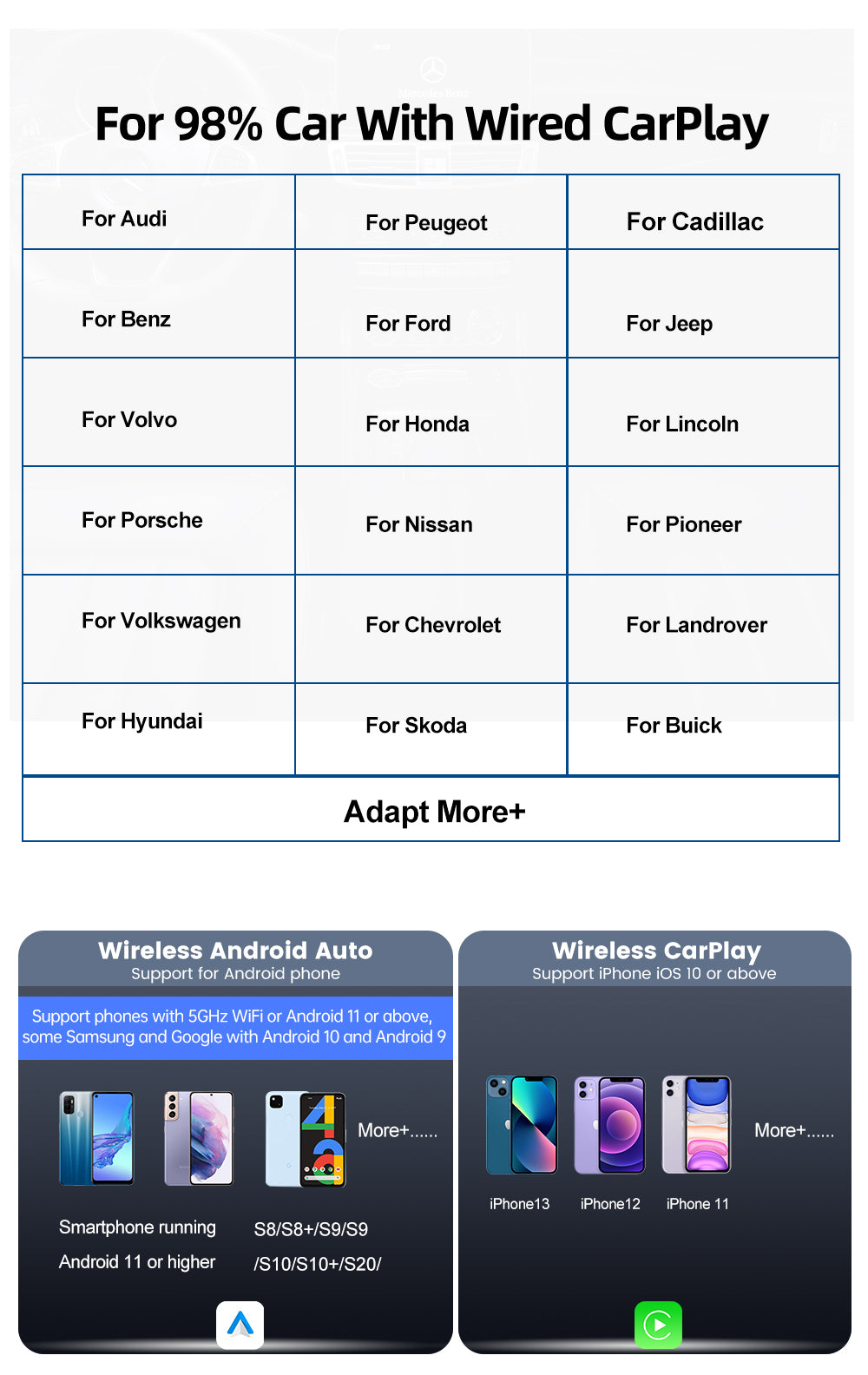 Carlinkit Carplay AI Box Plus Android 13 8+128GB draadloze auto Bluetooth-adapter