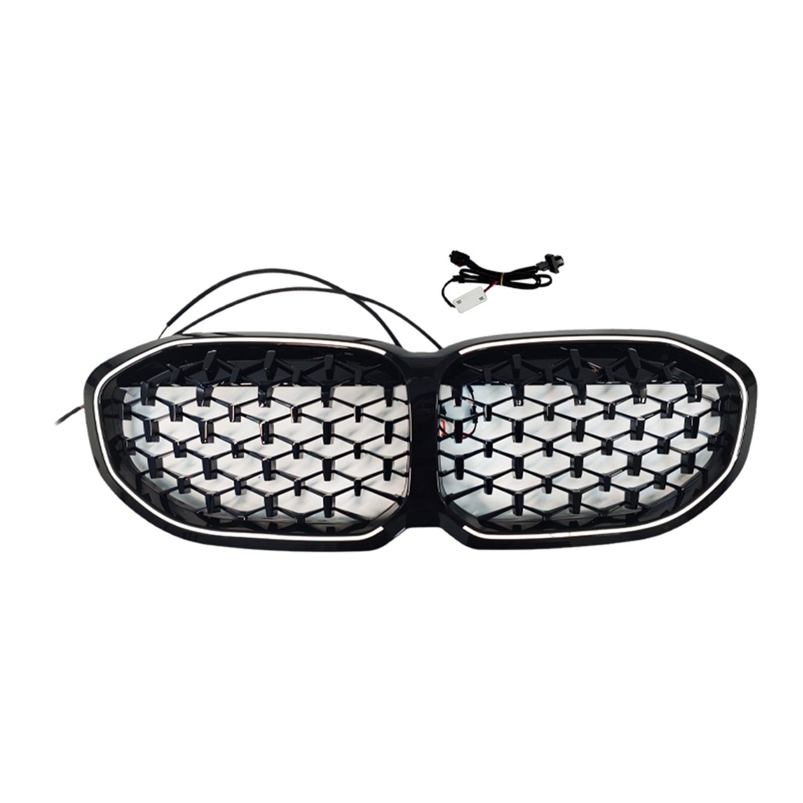 Diamond Front Kidney Grill Grille Fit BMW 1 Series F40 2019-2024 Gloss Black