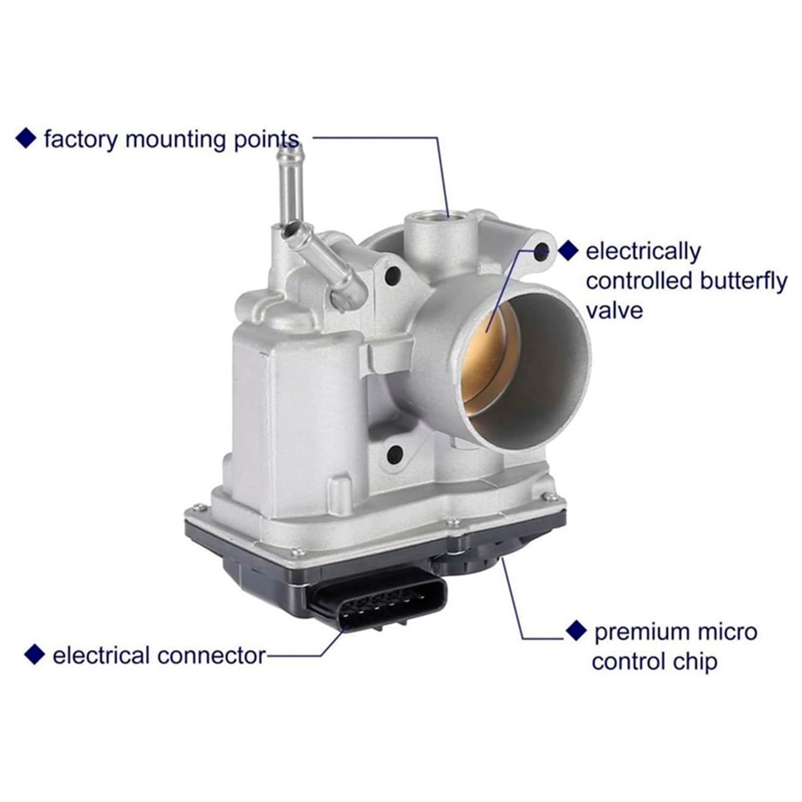 Gasspjeld 22030-0D021 for Toyota Avensis T25 Corolla E12 1.6 2003-2006