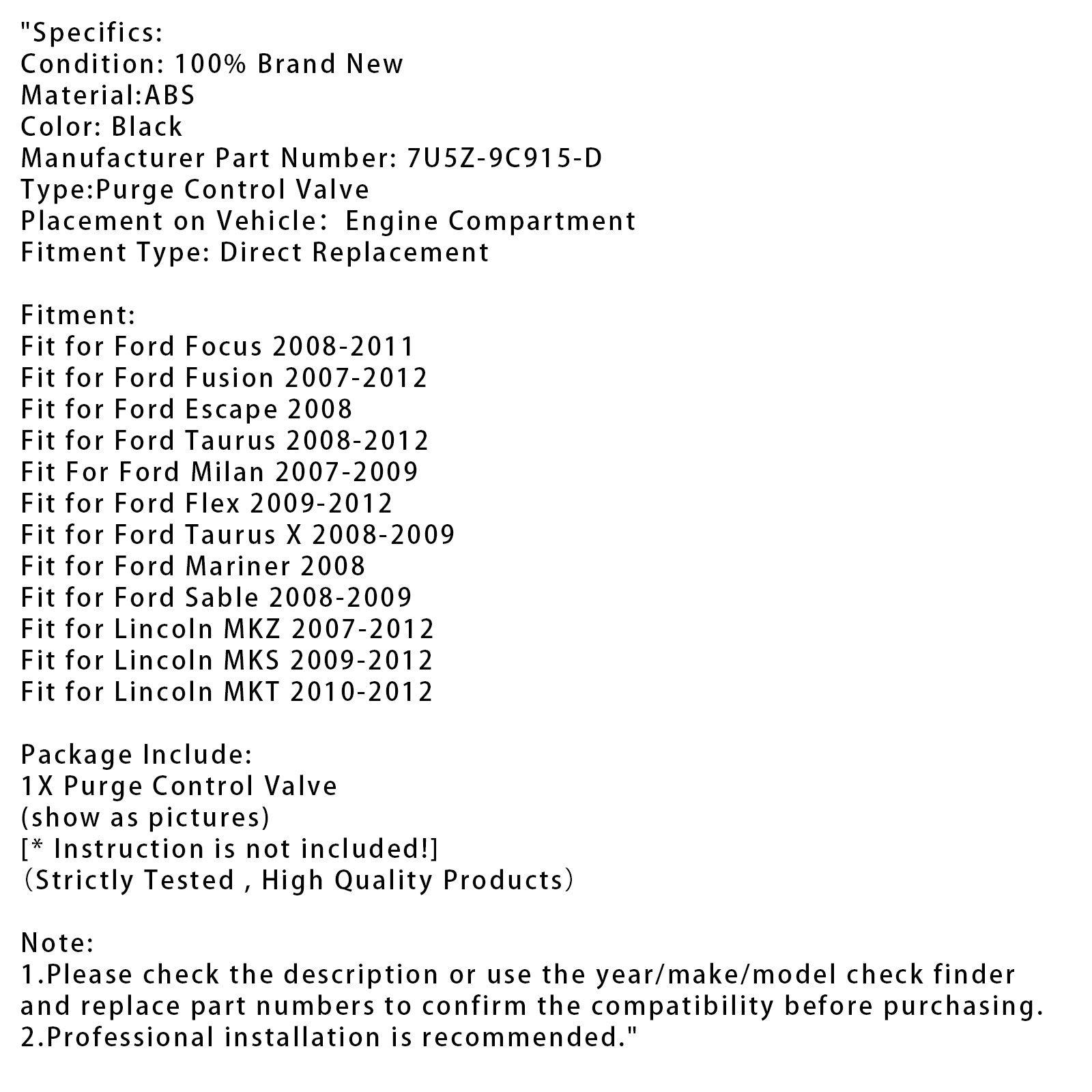 EVAP PARAP CANISTROVÝ OPLATNÝ VENTIVE pre Ford Focus Fusion 7U5Z-9C915-D