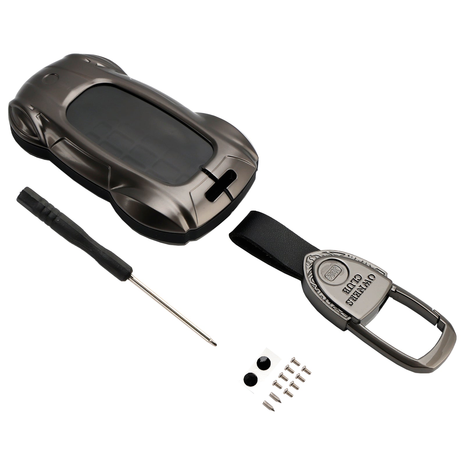 Étui gris pour clé de voiture en alliage de Zinc et cuir, housse pour Lexus ES260h/RX350h/LS500h