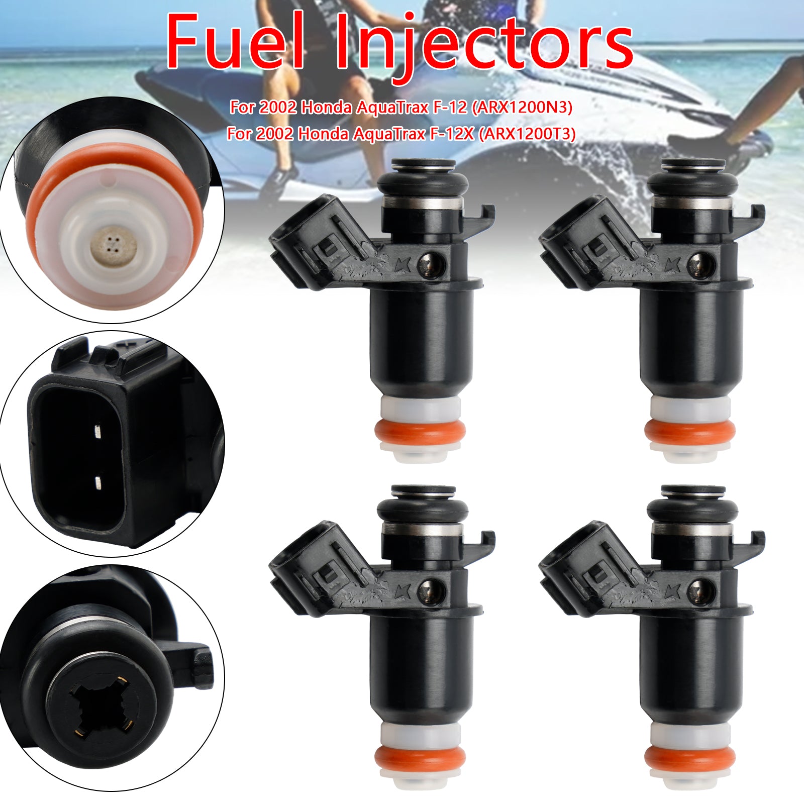 4 pièces 16450-HW1-672 Injecteurs de carburant pour Honda AquaTrax F12 F12X 02-07 R12 R12X 03-07