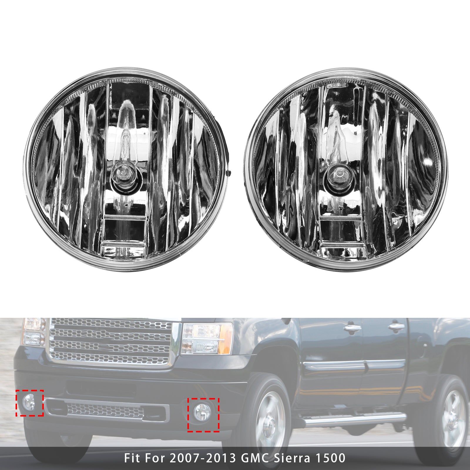 2007-2013 GMC Sierra 1500 par foran tåkelys lamper med pærer