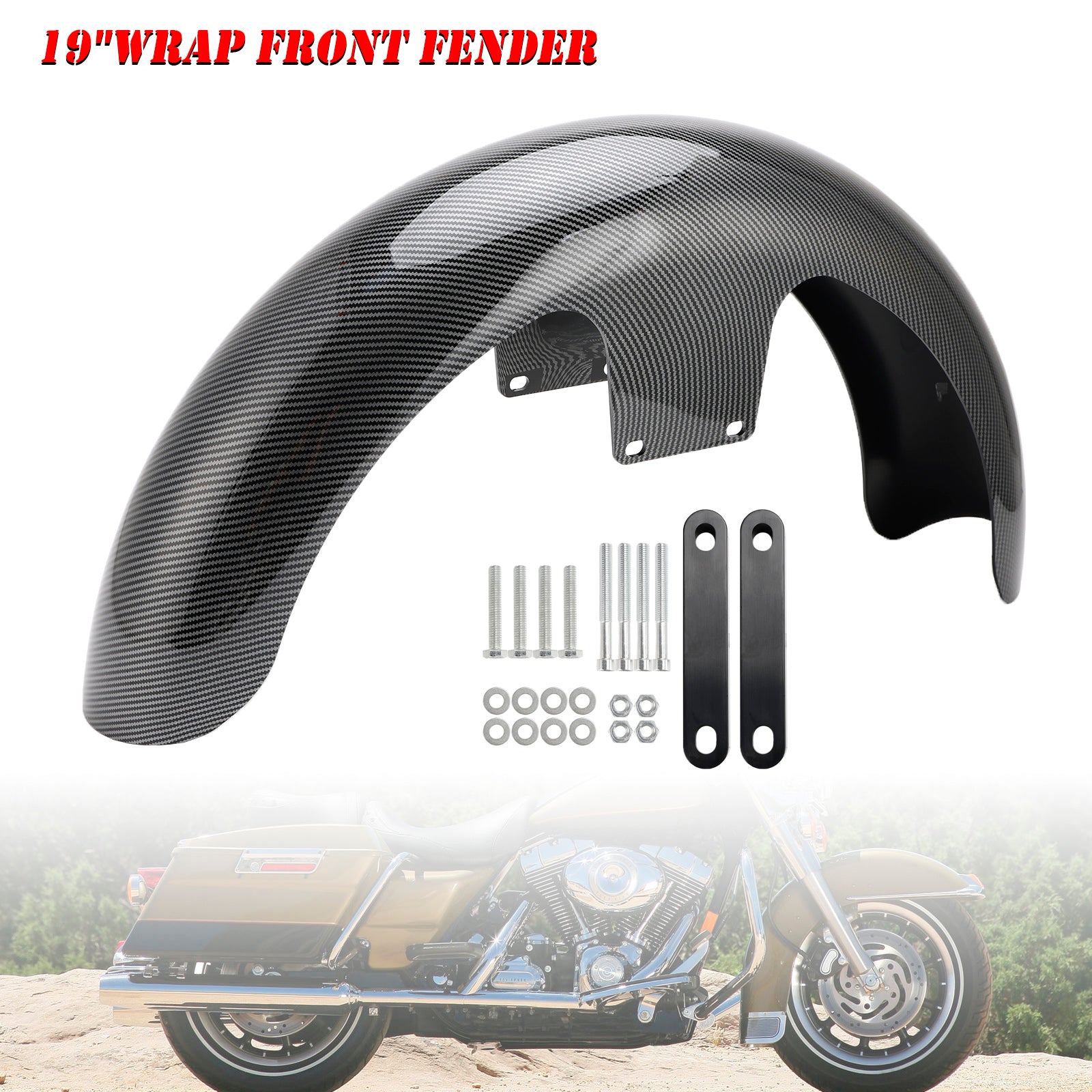 19" Wrap Front Fender ABS For Touring Electra Street Road Glide Baggers FLHT FLHR
