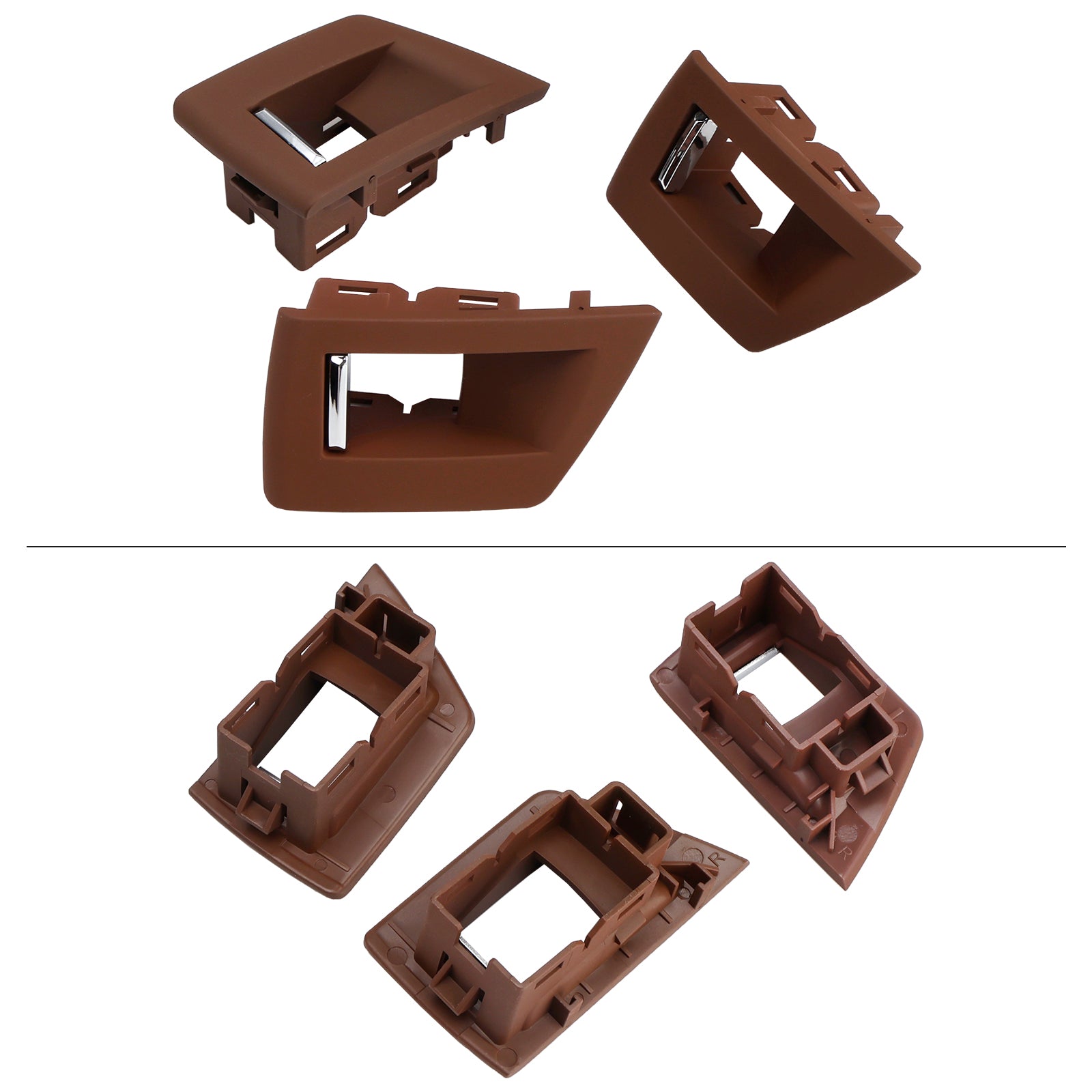 7x Rood Bruin Binnendeurpaneel Handvat Pull Trim Voor BMW 5 Serie F10 F11 10-16